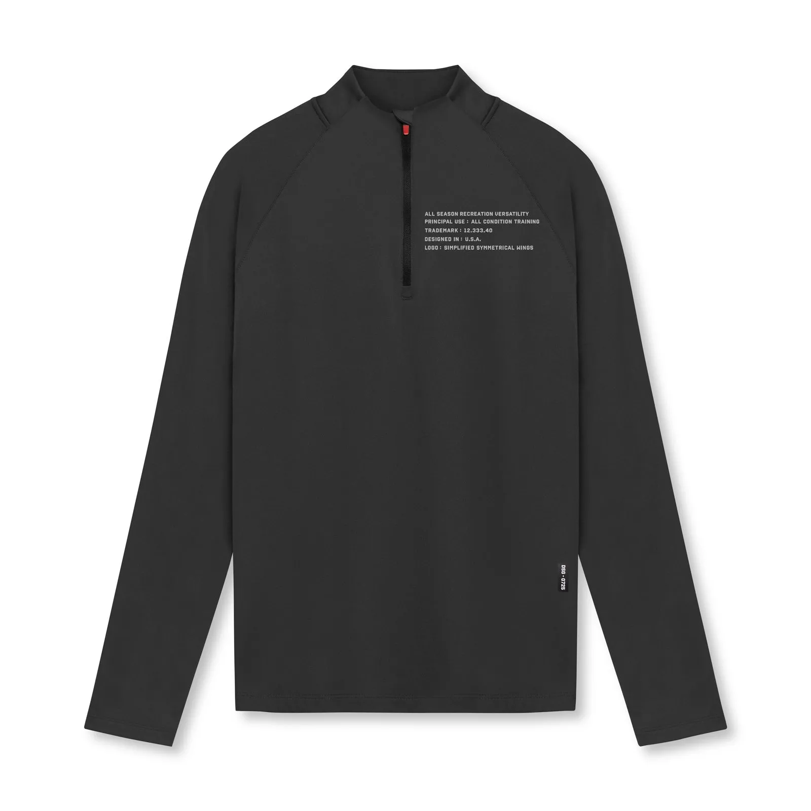 0725. Core Fitted Quarter Zip  - Black