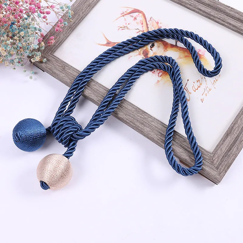 10 Colors Simple Curtain Buckle Pairs Beauty Blender Straps Rope Curtain Tassel