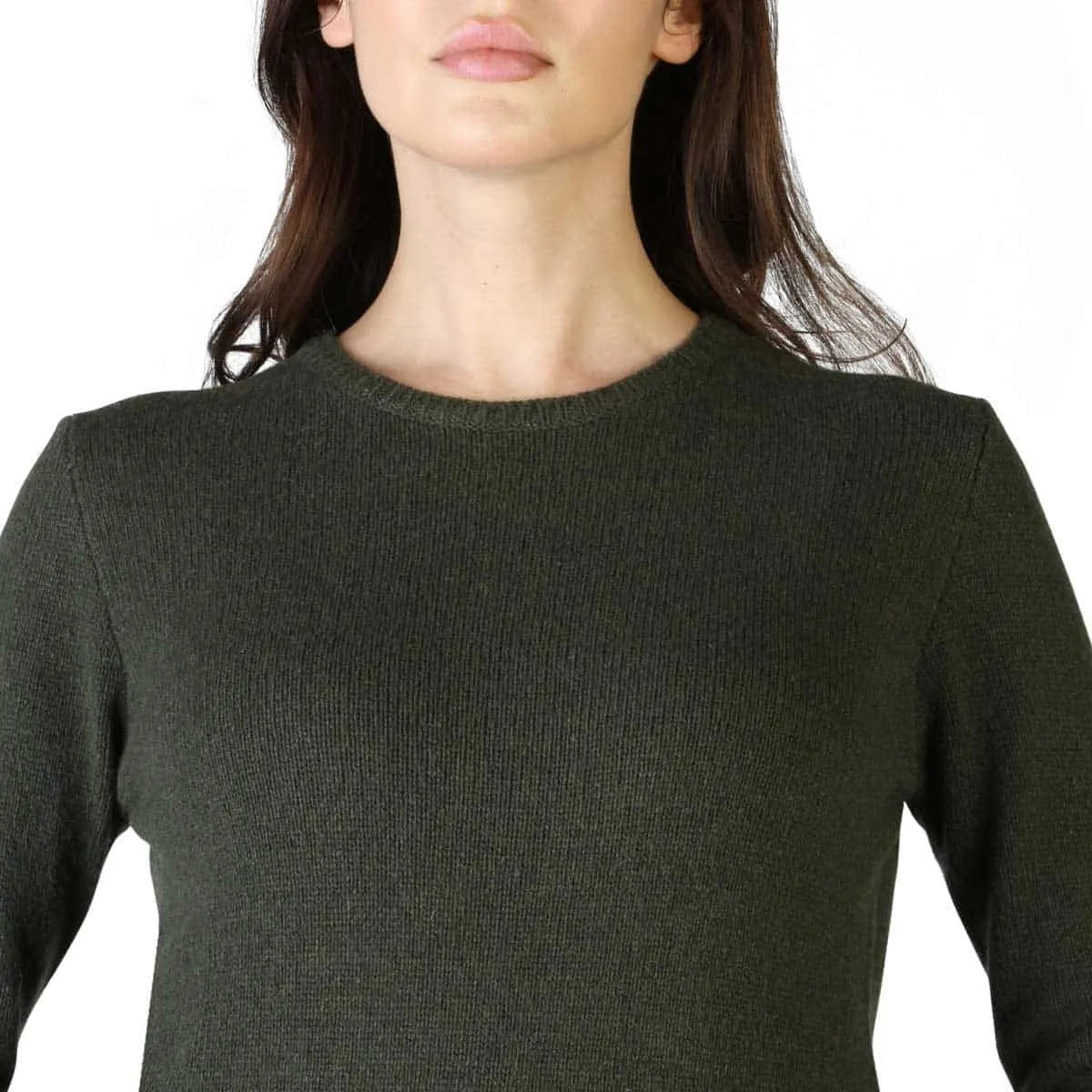 100% Cashmere - C-NECK-W - Green