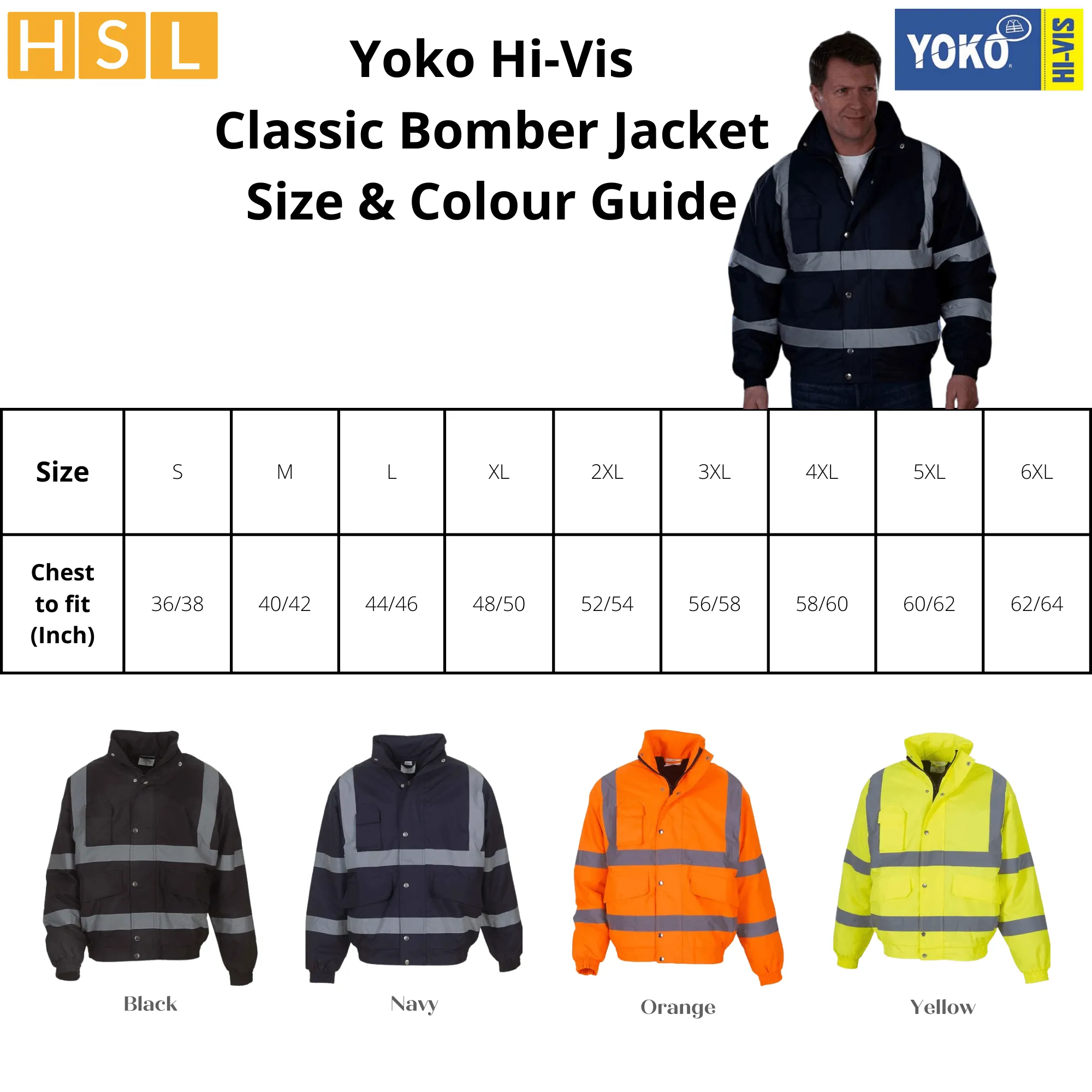 20 for £560 Yoko Hi-Vis Classic Bomber Jacket Bundle Deal