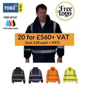 20 for £560 Yoko Hi-Vis Classic Bomber Jacket Bundle Deal