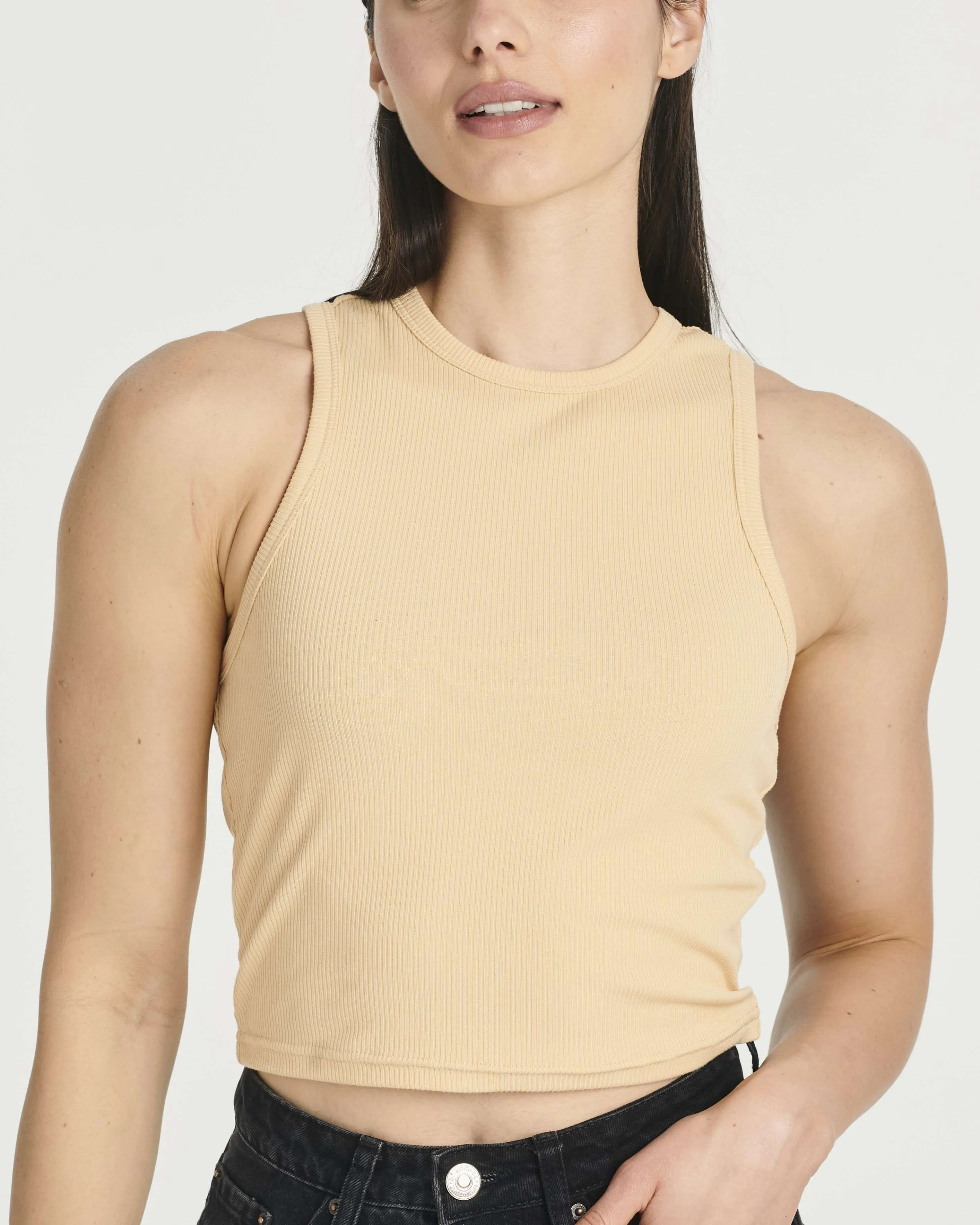 5 Pack: Women's Ribbed Sleeveless Cropped Tank Top