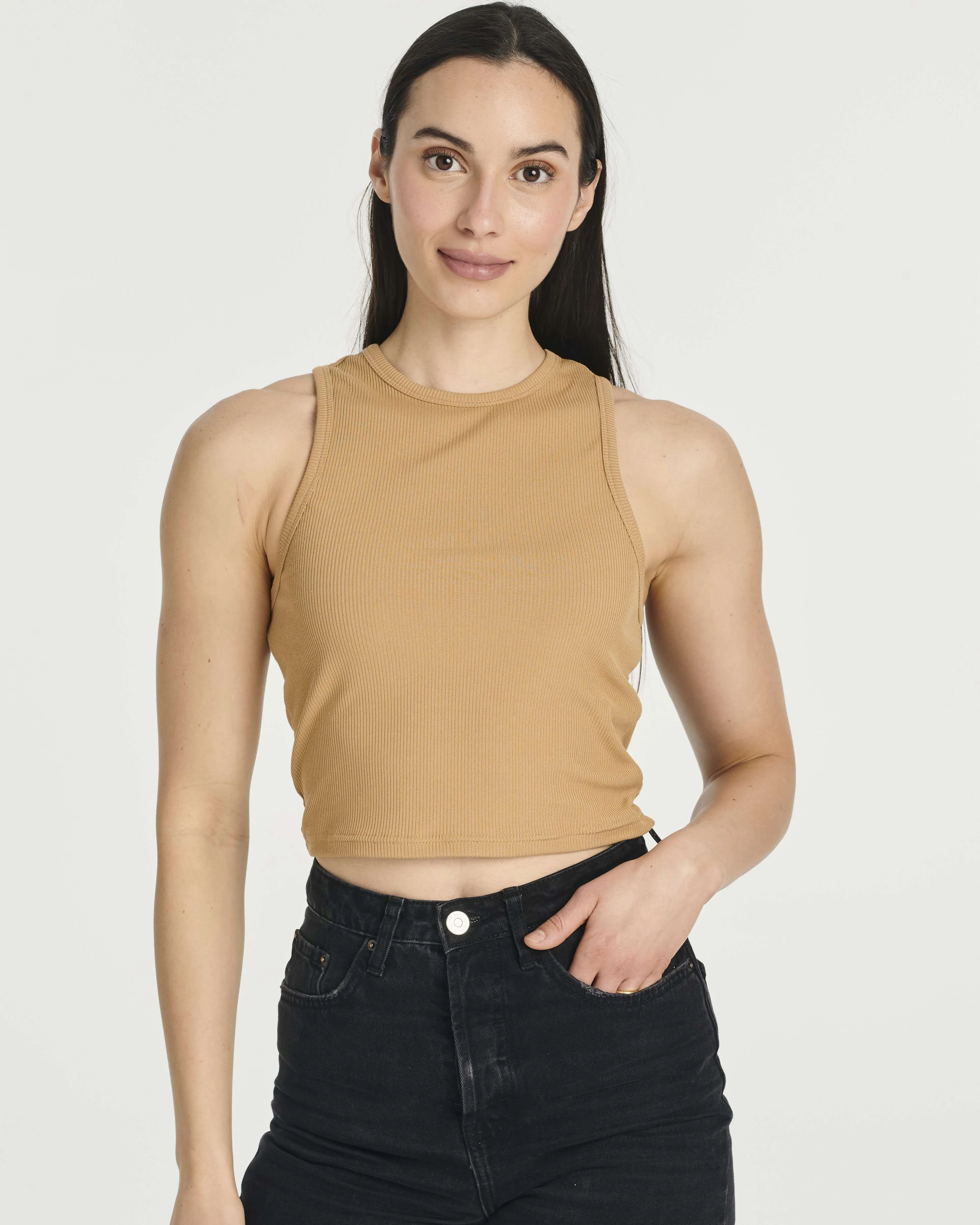 5 Pack: Women's Ribbed Sleeveless Cropped Tank Top