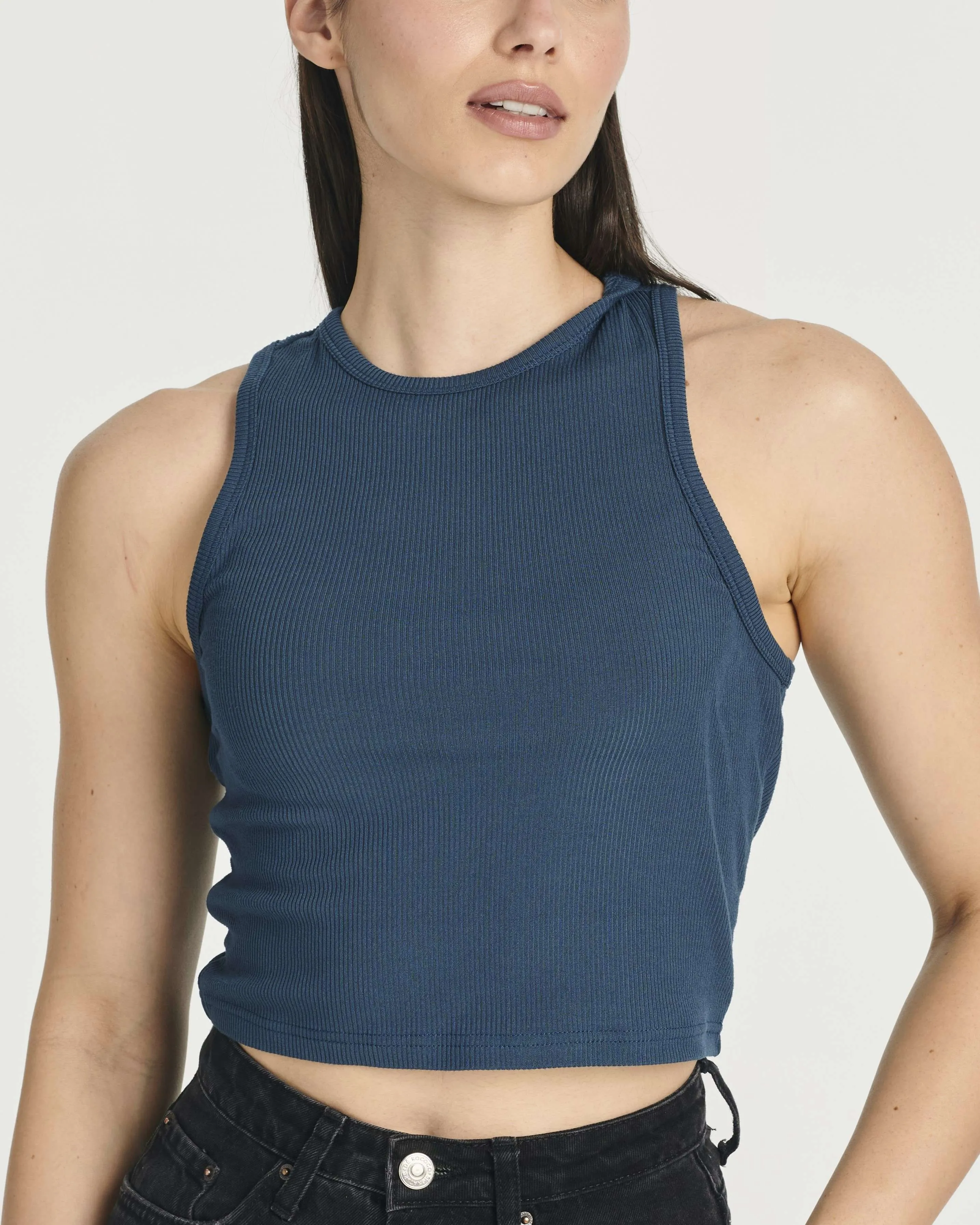 5 Pack: Women's Ribbed Sleeveless Cropped Tank Top