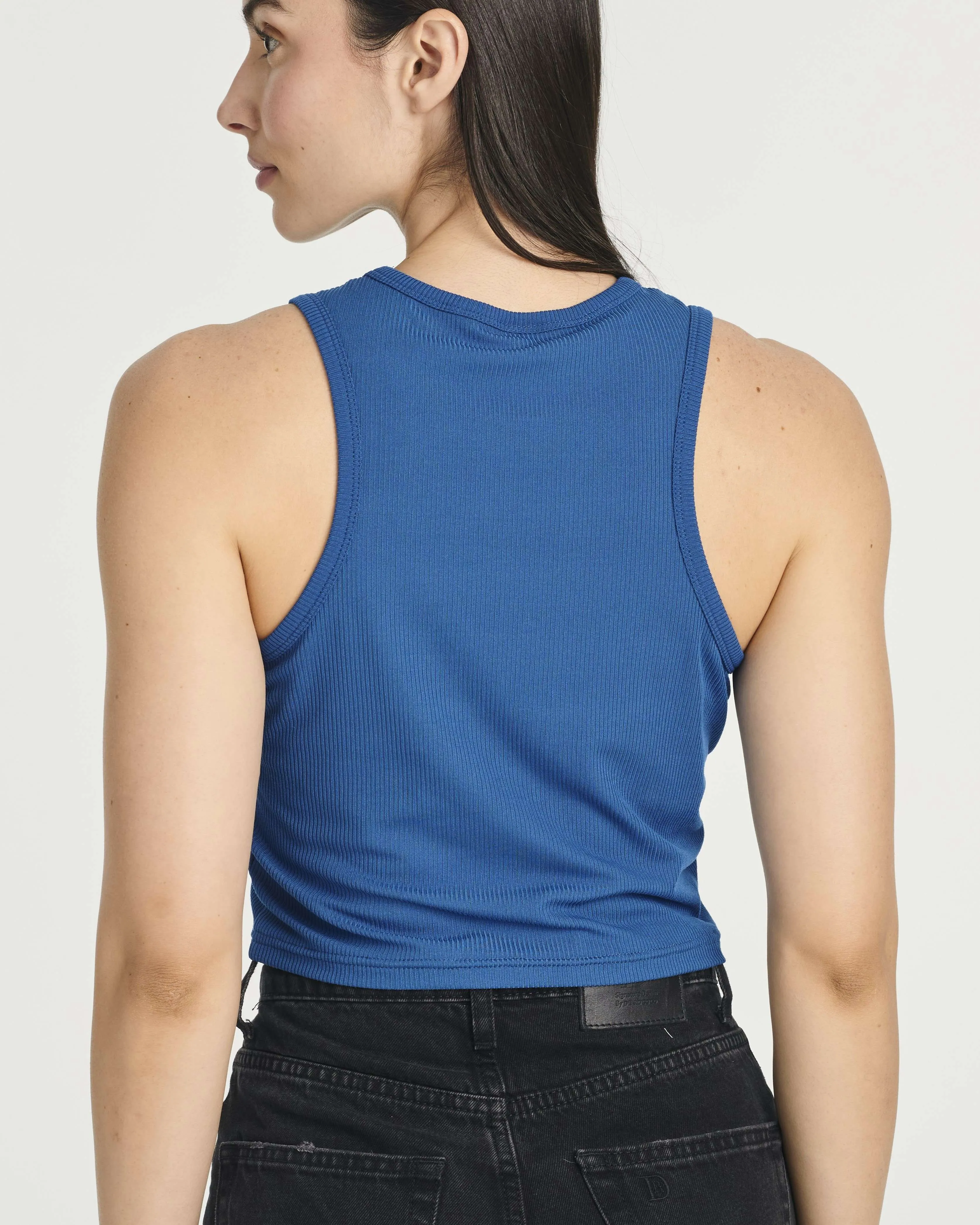 5 Pack: Women's Ribbed Sleeveless Cropped Tank Top