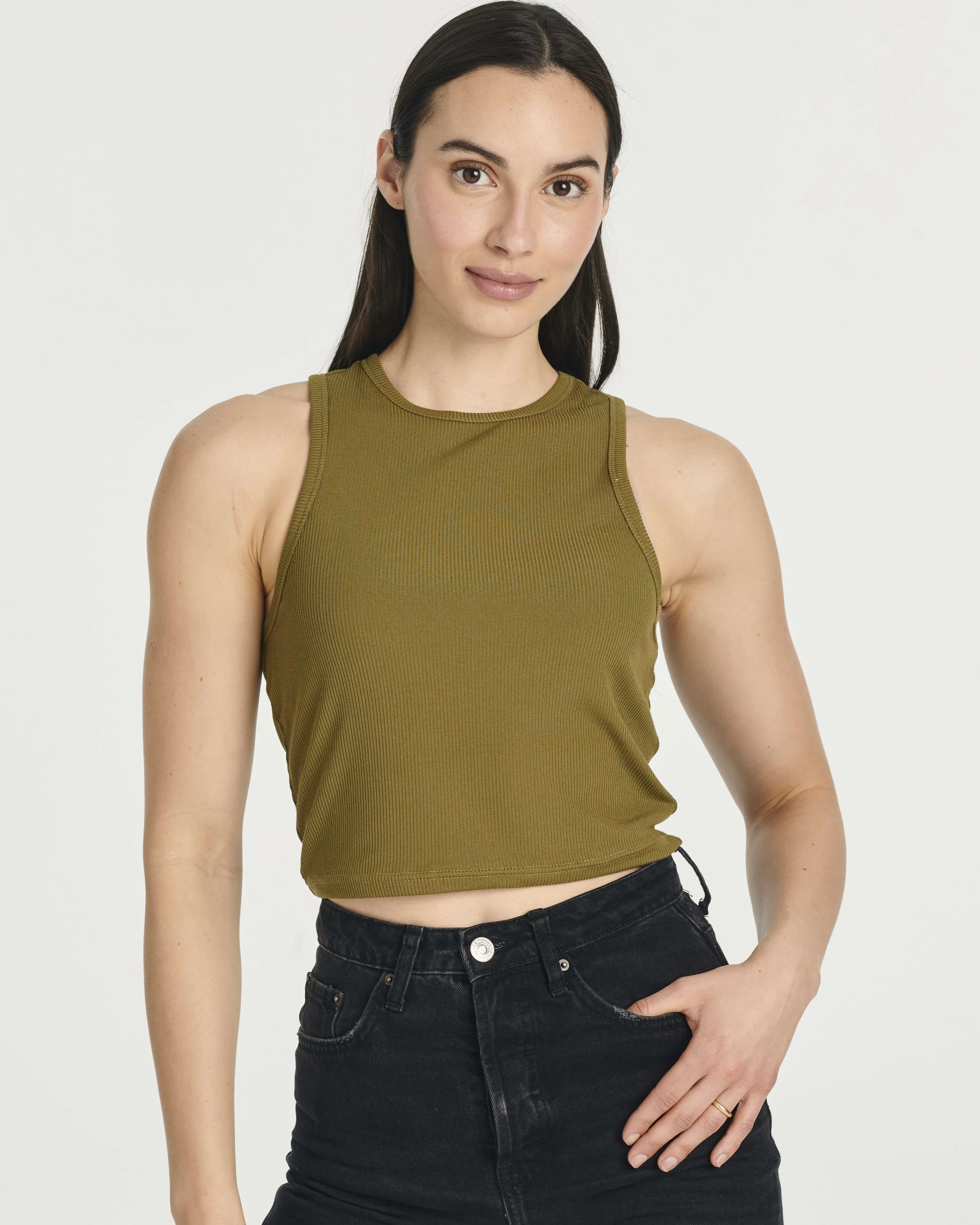 5 Pack: Women's Ribbed Sleeveless Cropped Tank Top