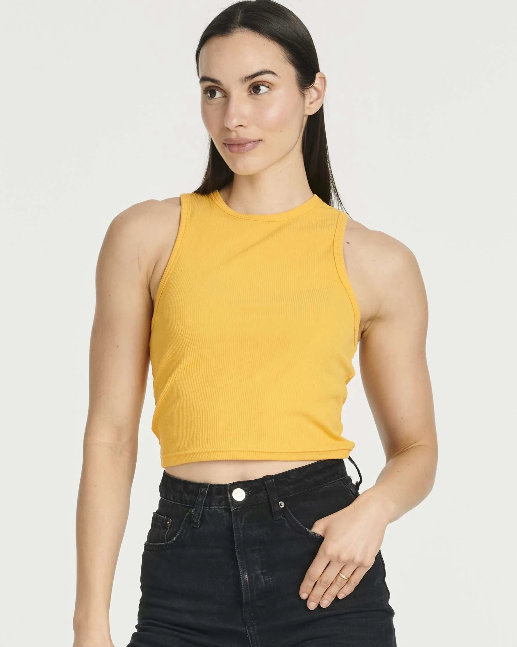 5 Pack: Women's Ribbed Sleeveless Cropped Tank Top