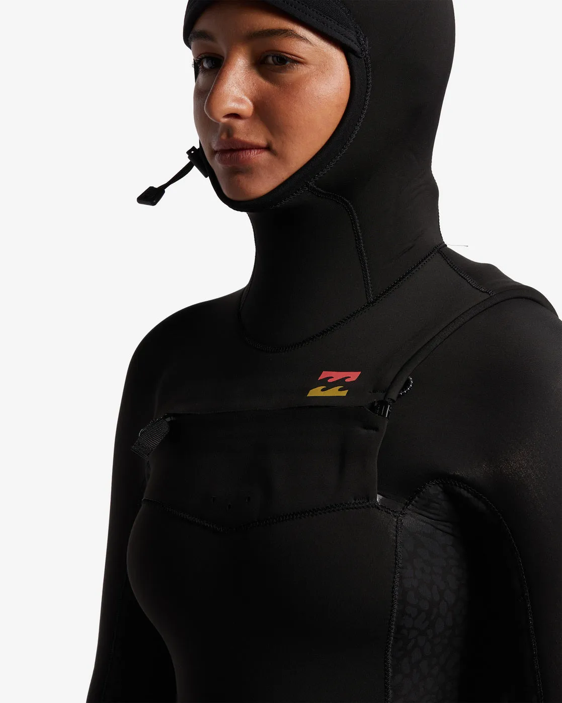 5/4 Synergy Hooded Chest Zip Full Wetsuit - Wild Black