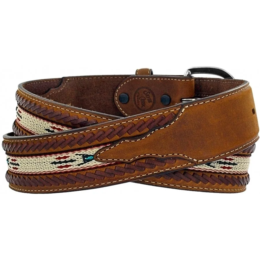 5A109 Men's Western Laced Edge Horse Hair Ribbon Belt