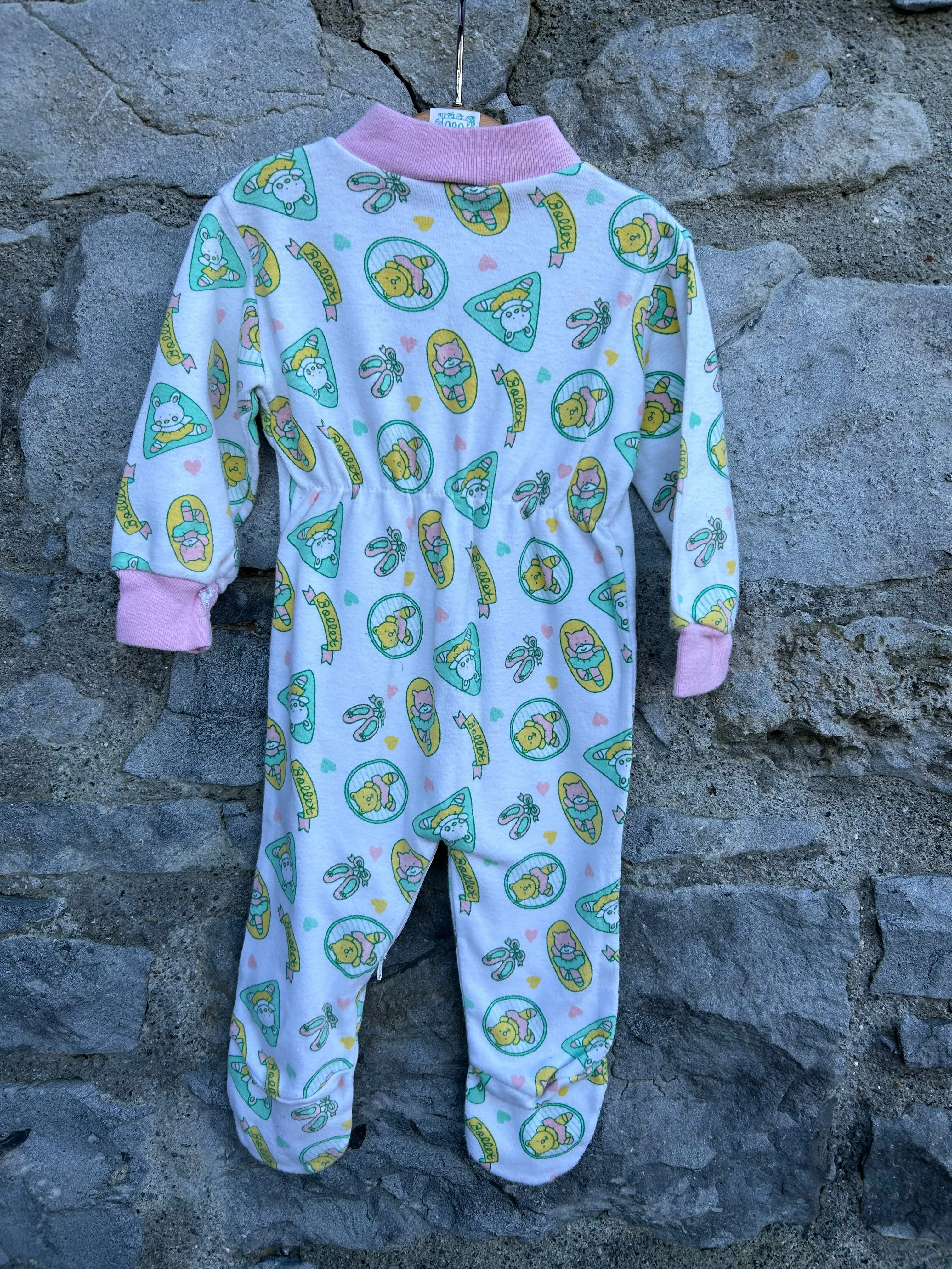 80s ballet bears onesie   1-3m (56-62cm)