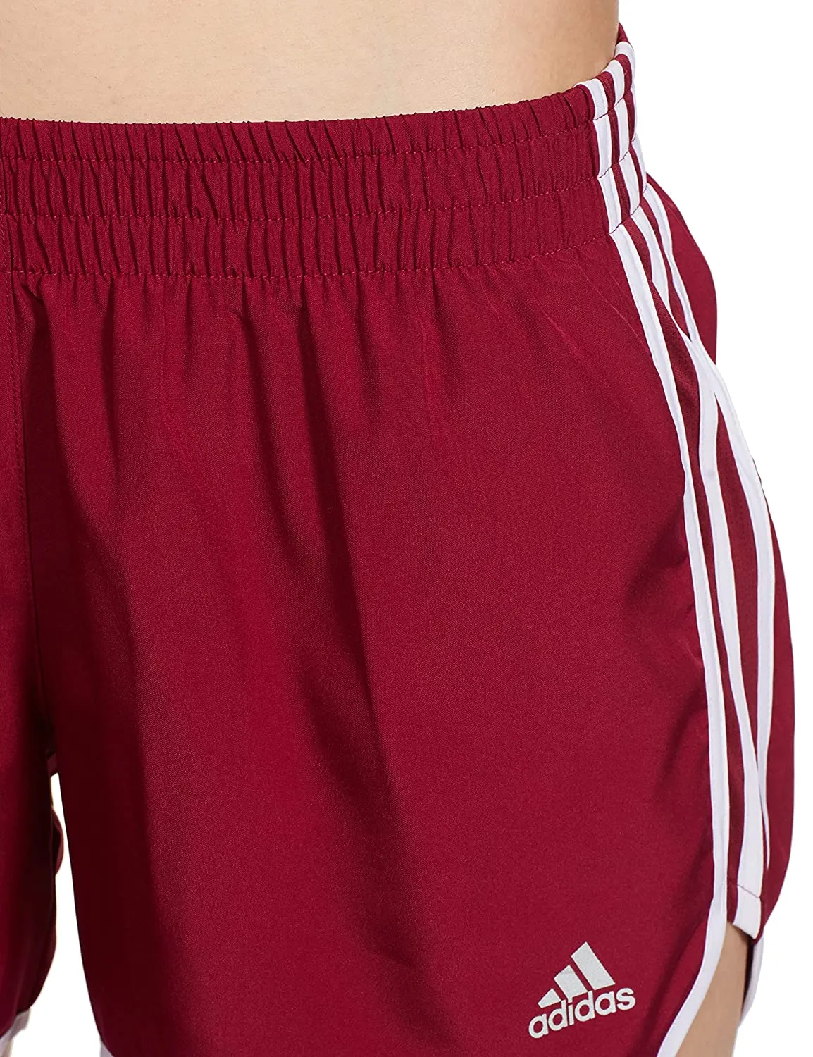 Adidas Women's Flat Shorts -Legacy Burgundy/white