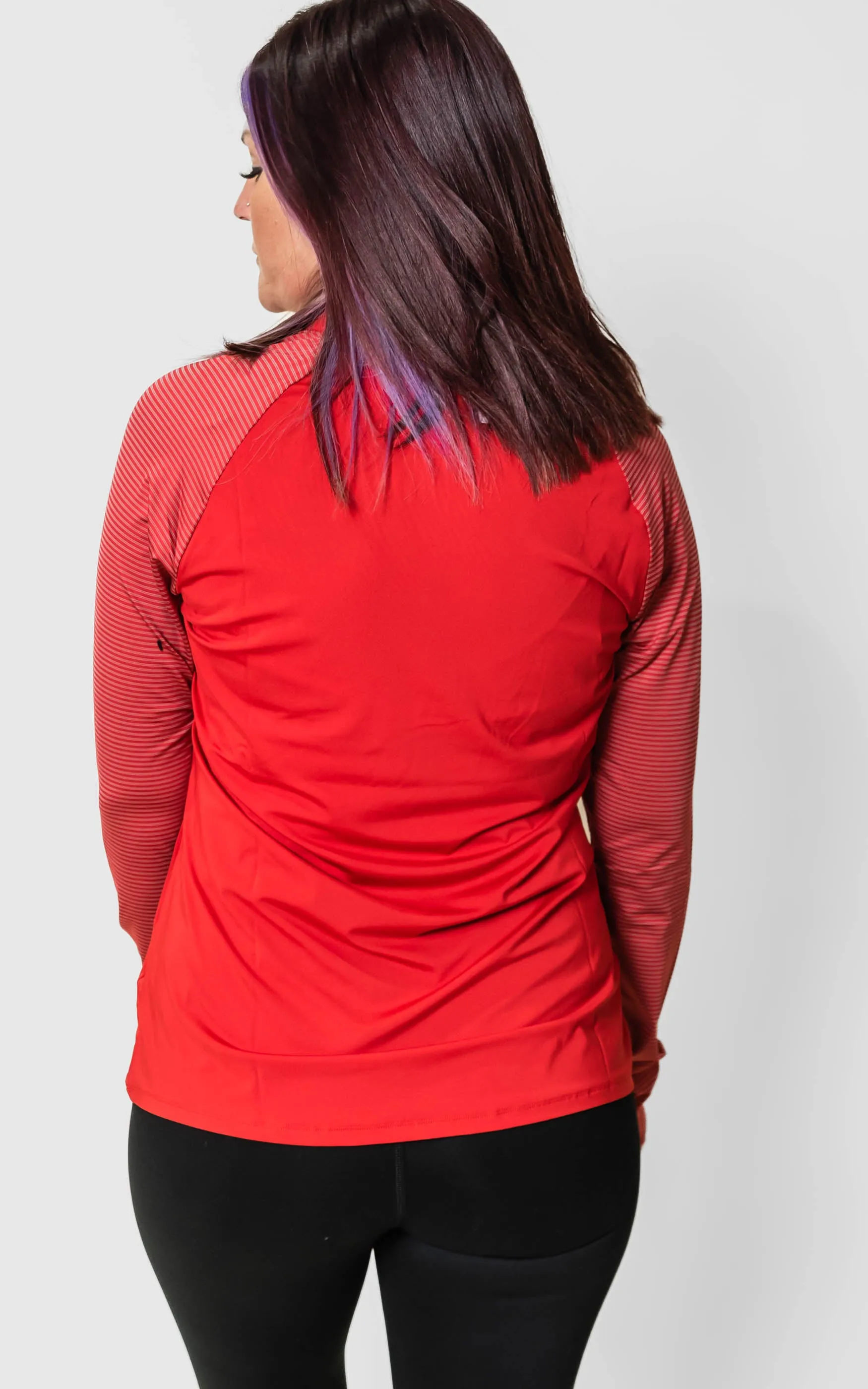 Adidas Women's Stripe Block Quarter-Zip Pullover** - Final Sale