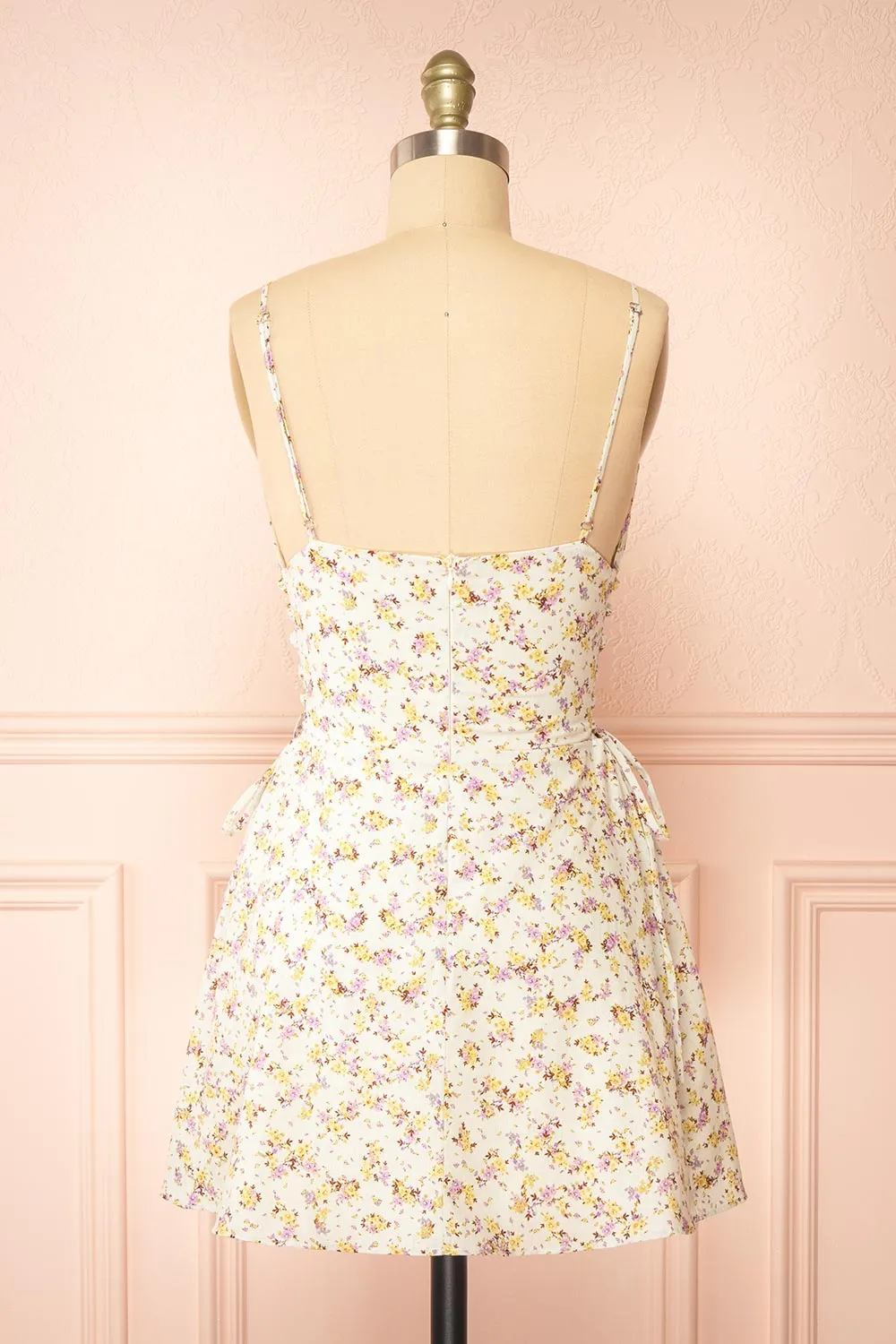 Aleena | Short Floral Dress w/ Ruched Sides