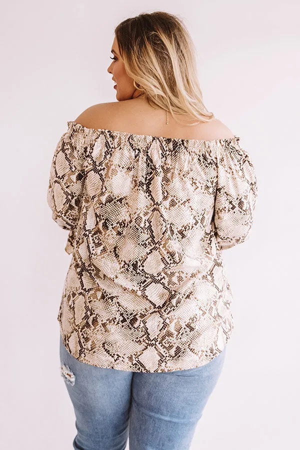 All Eyes On You Snake Print Shift Top  Curves