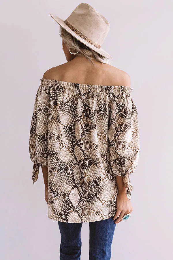 All Eyes On You Snake Print Shift Top