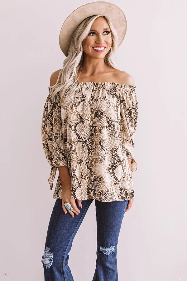 All Eyes On You Snake Print Shift Top