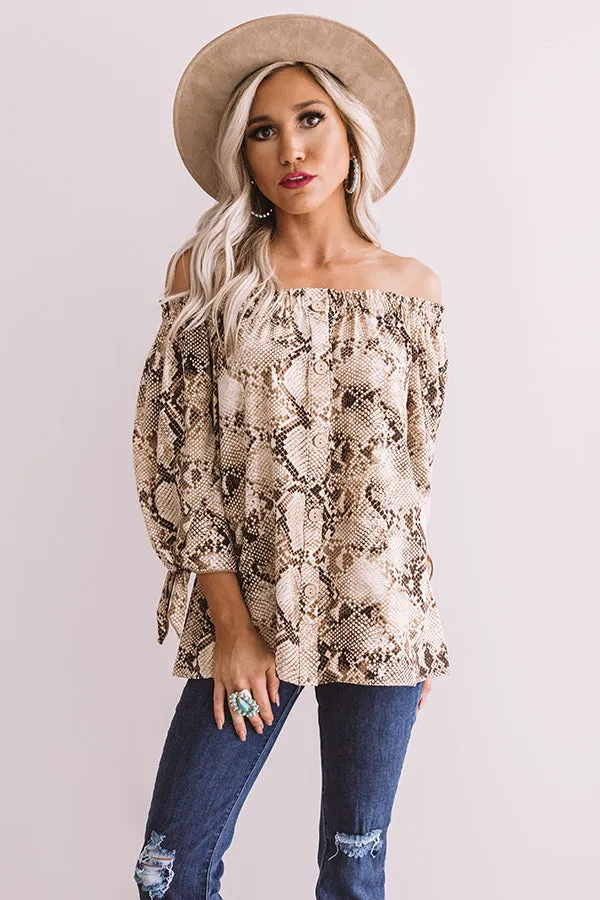 All Eyes On You Snake Print Shift Top