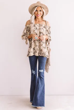 All Eyes On You Snake Print Shift Top