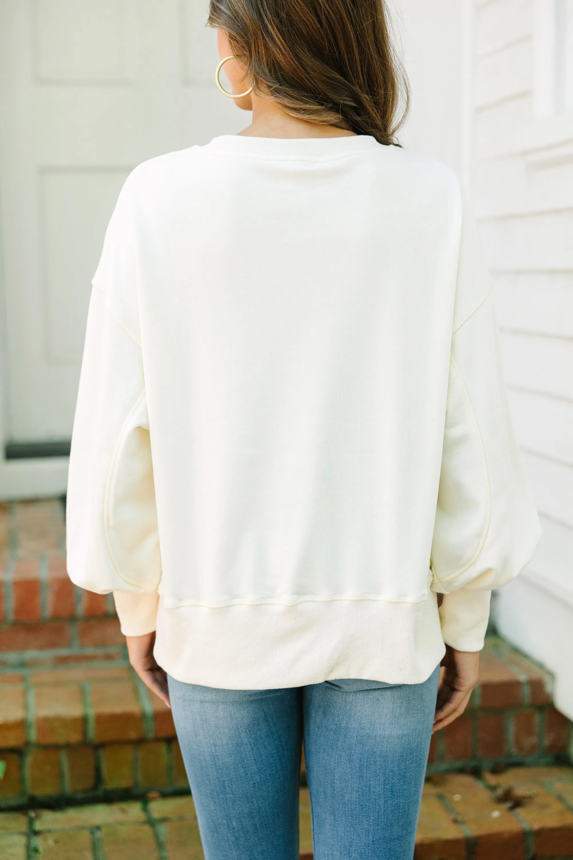 All The Facts Cream White Pullover