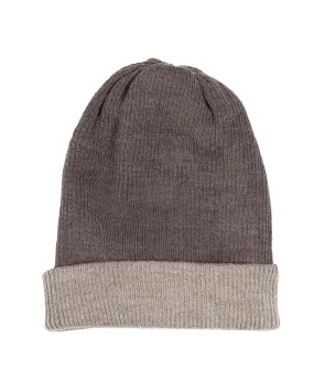 Alpaca Beanie - Reversible Ribbed - Tierra