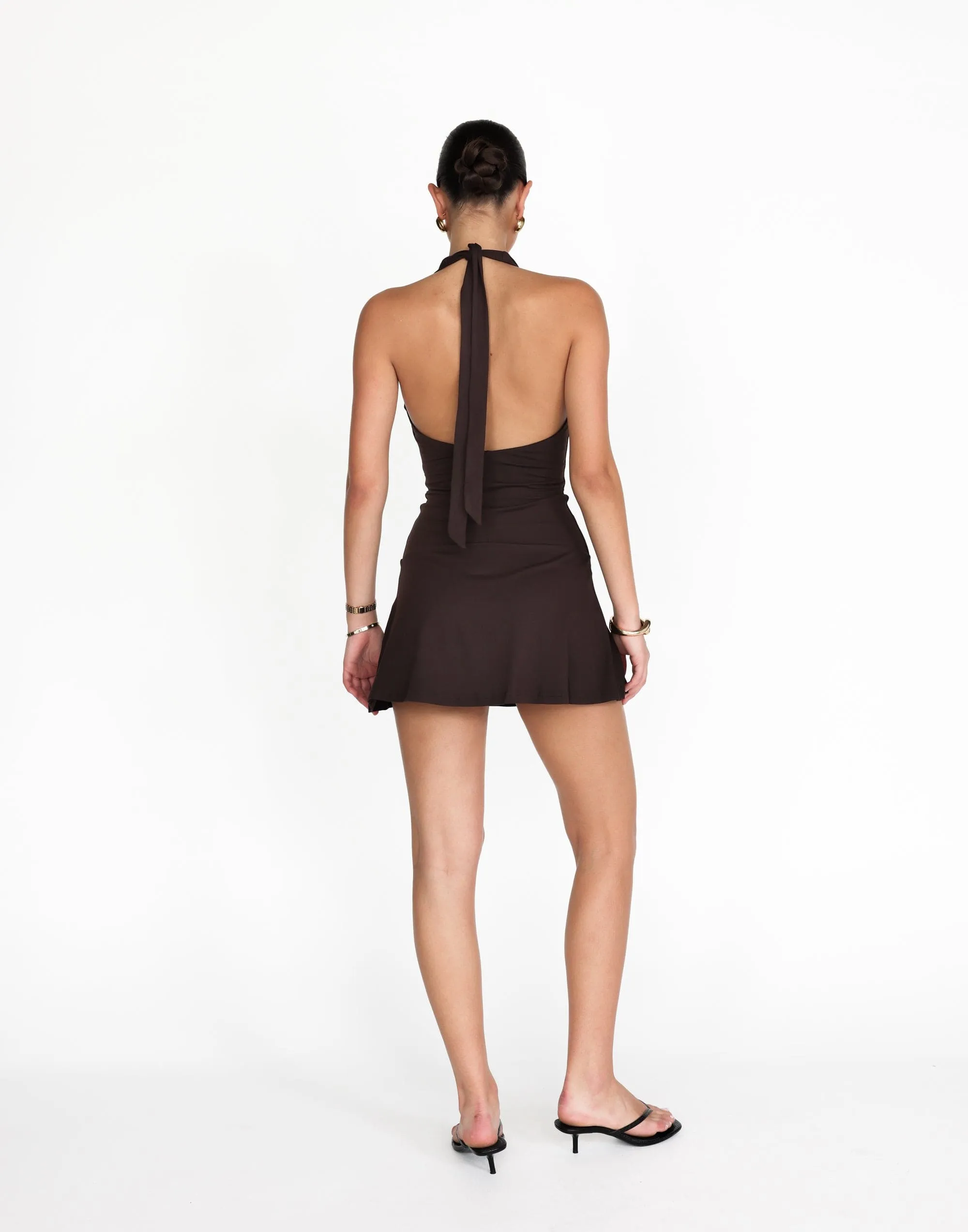 Araminta Mini Dress (Chocolate)