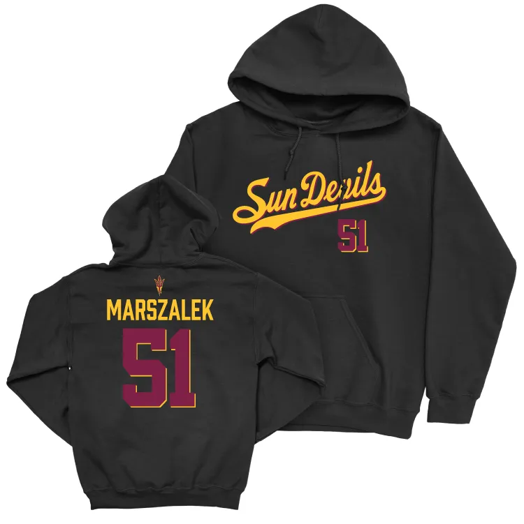 Arizona State Football Black Script Hoodie - Cole Marszalek