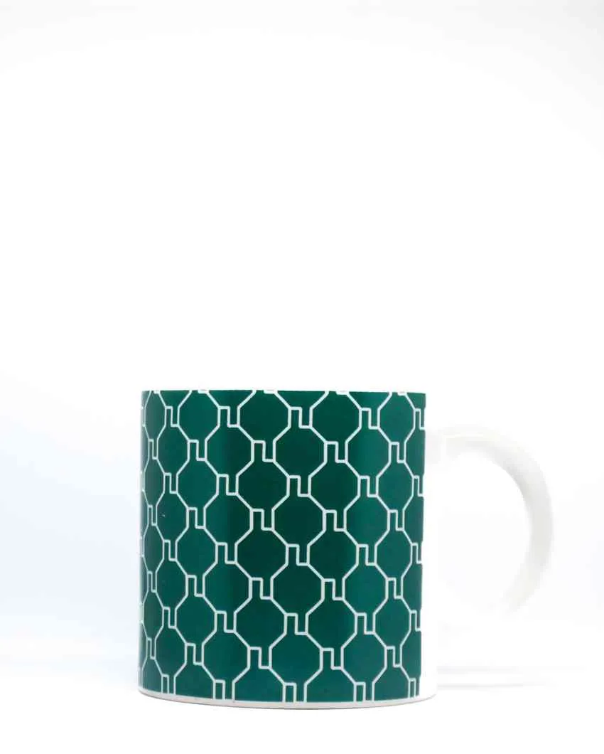 Art Handcrafted Ceramic Coffee & Tea Cups Geometric Design | Set of 6 | 180 ML | 3 x 3 inches