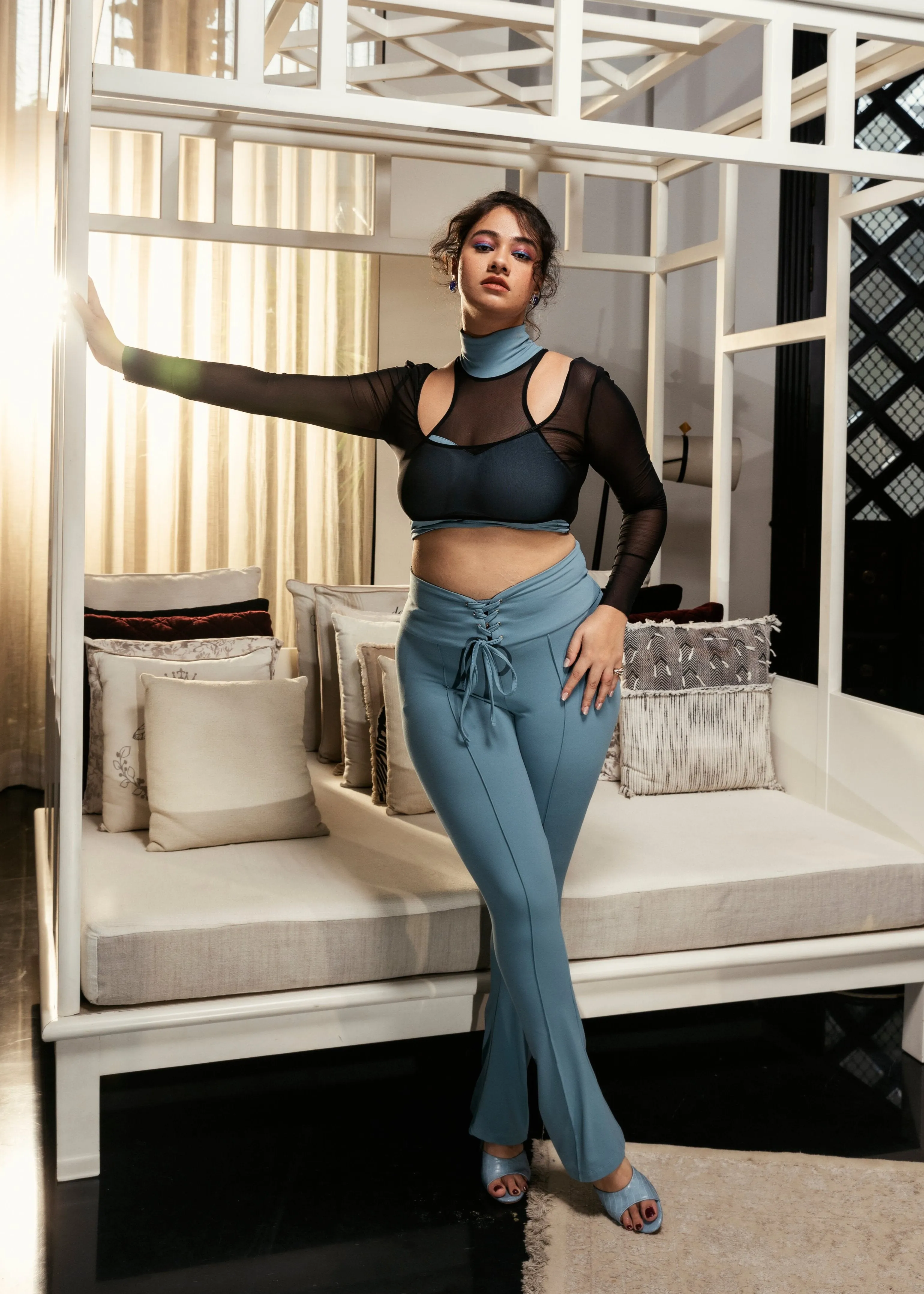 Astrid Blue & Black Lounge Set