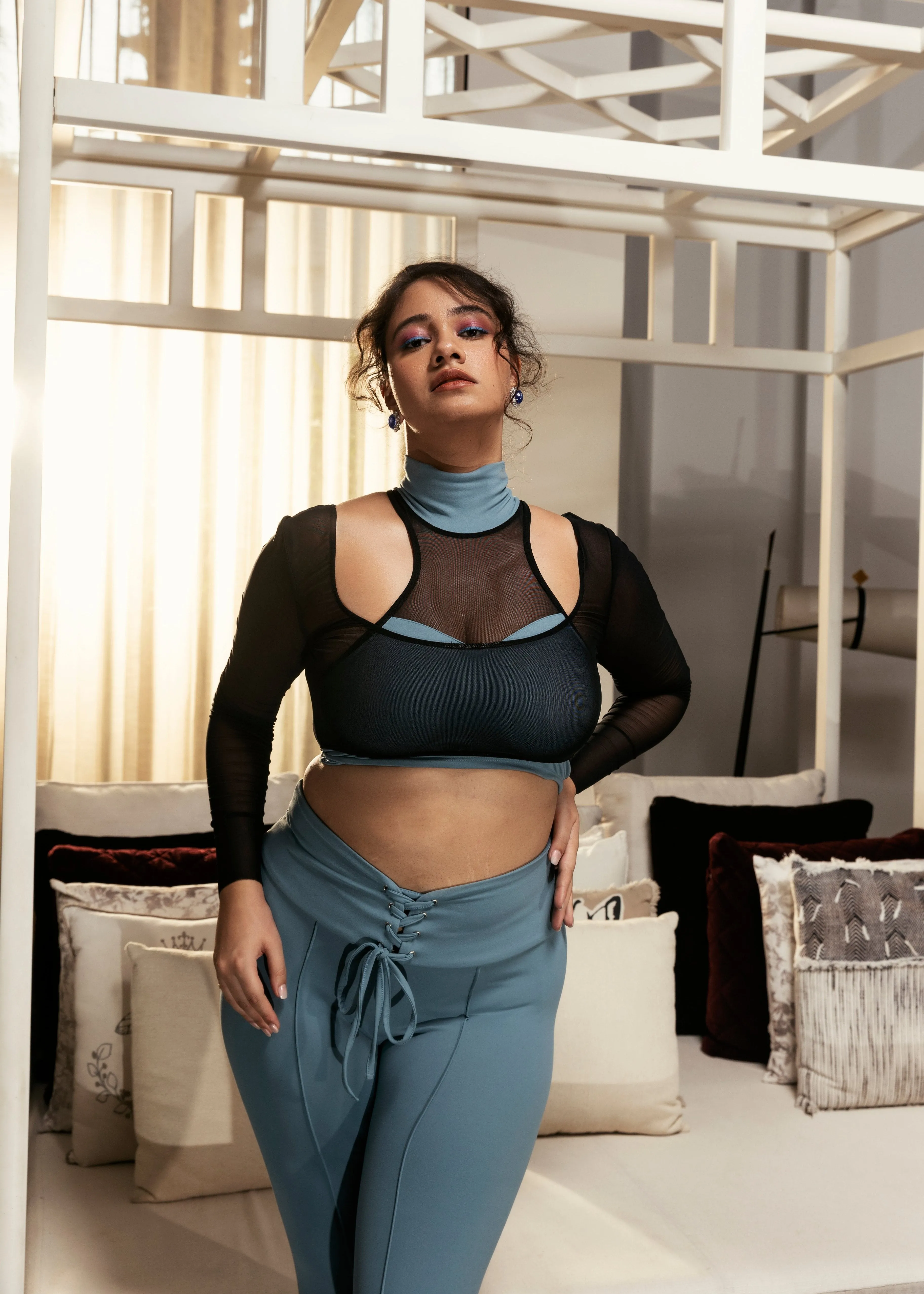 Astrid Blue & Black Lounge Set