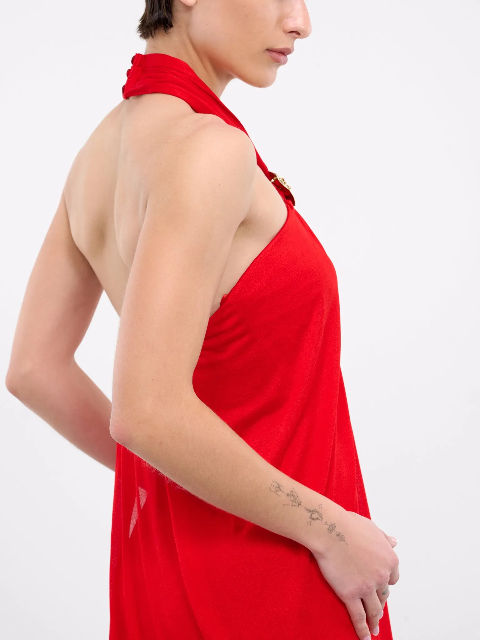 Asymmetric Dress (4A113A-N0313-LIPSTICK-RED)