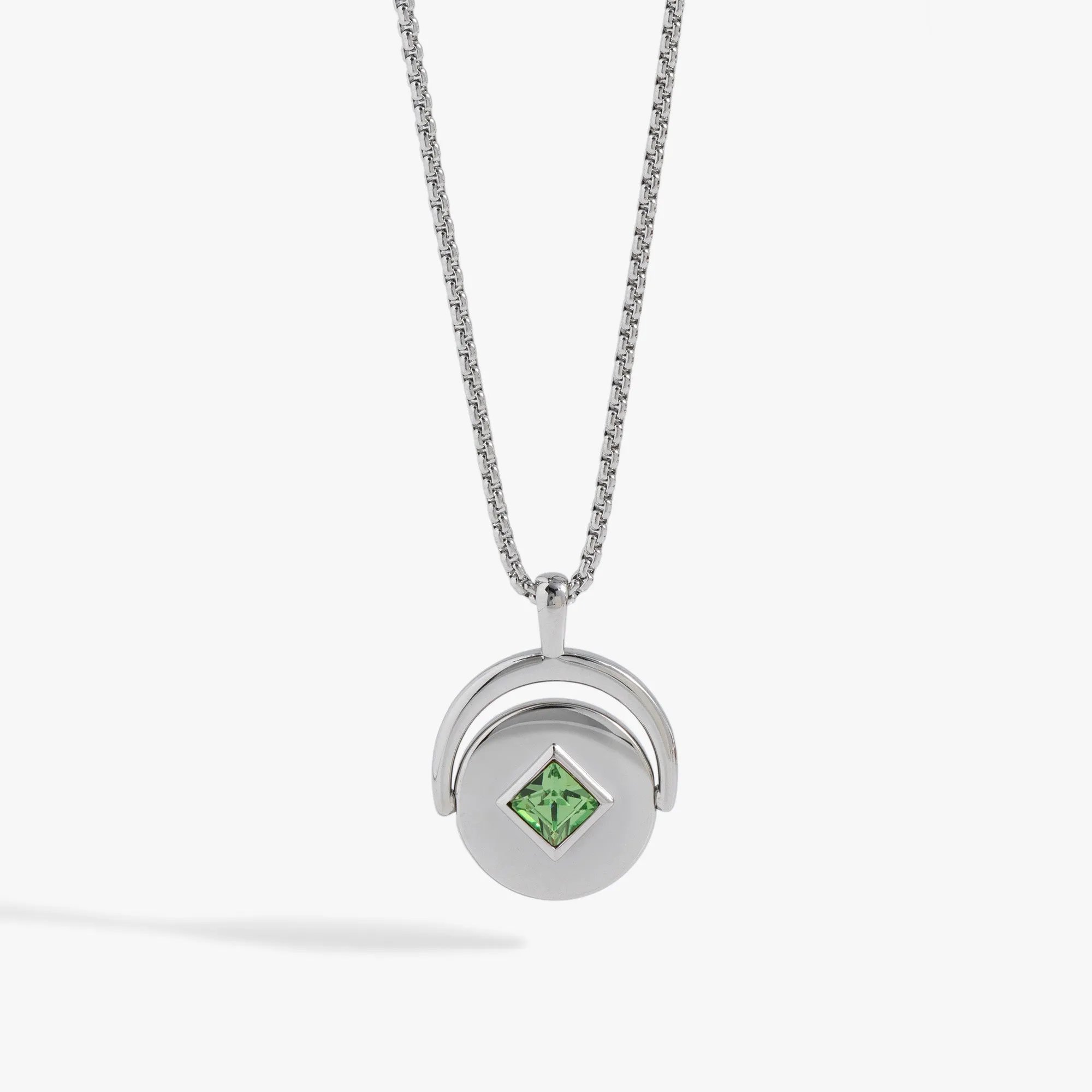 August Birthstone and Flower Flip Charm Necklace