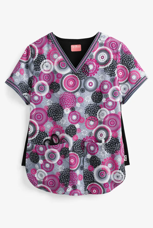 Ava Therese Women's Raspberry Splash Print Scrub Top