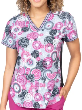 Ava Therese Women's Raspberry Splash Print Scrub Top