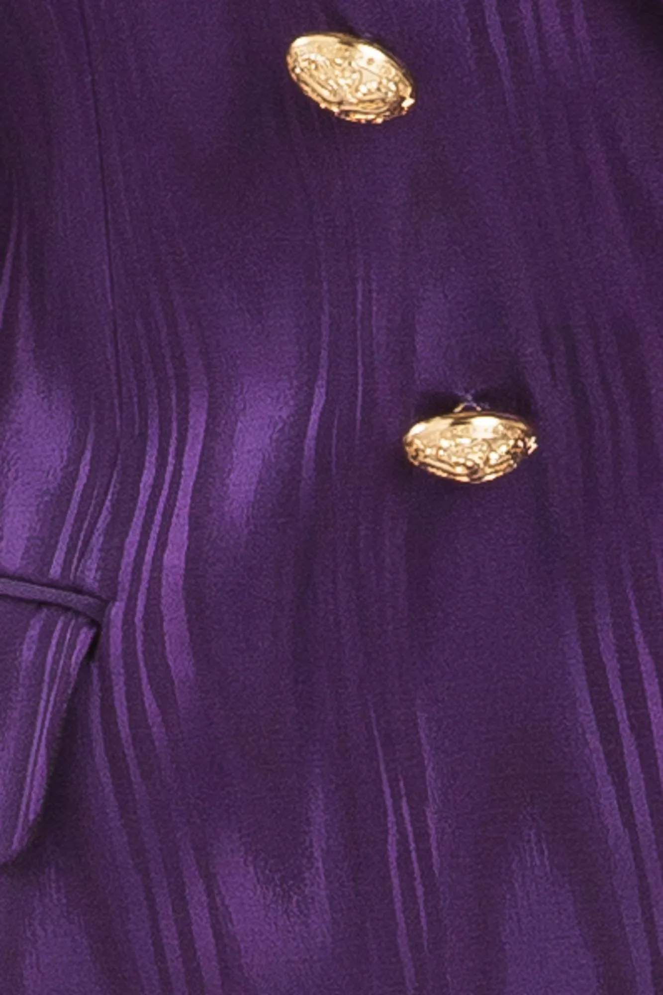 Balmain - Moire Effect Purple Striped Blazer Gold Buttons - FR 40