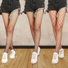 'Black Gothic Fishnet Tights' Set of 3