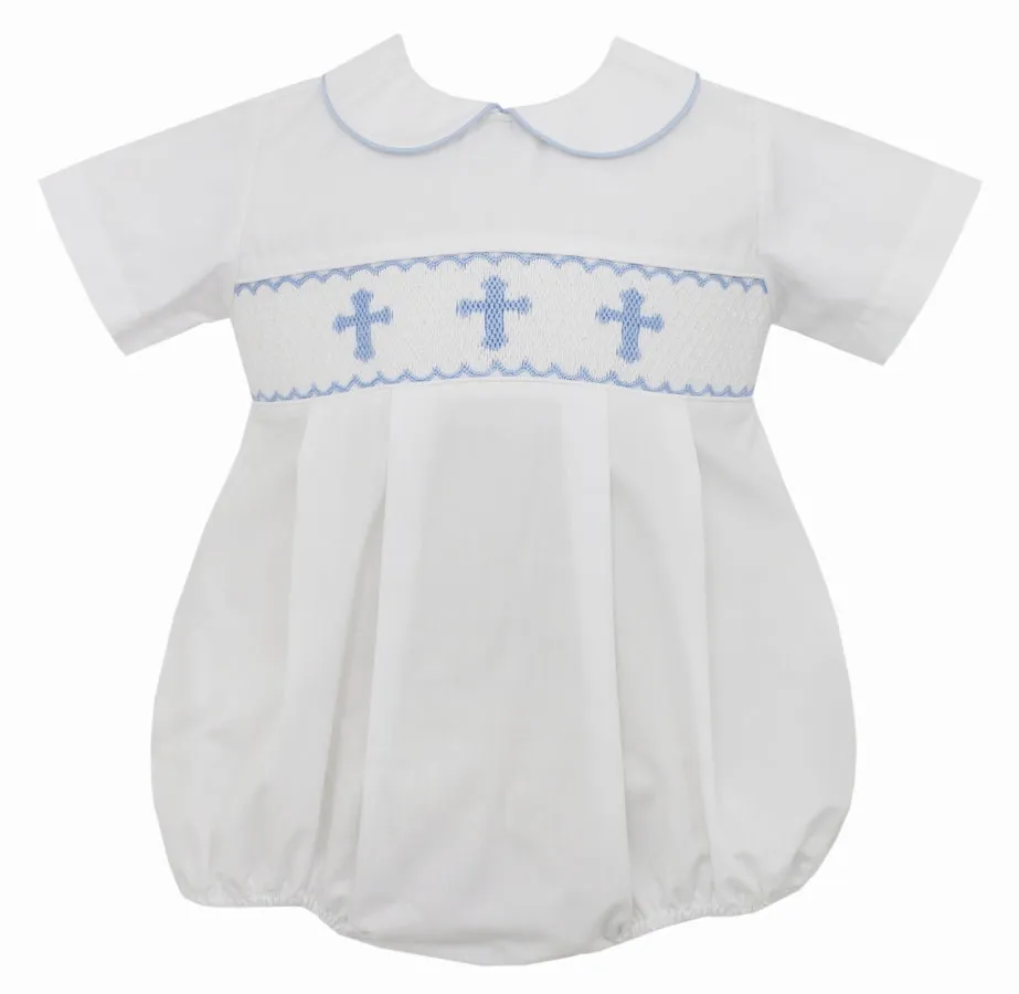 Blue Crosses Boy Bubble Petit Bebe