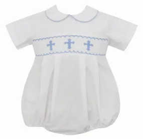 Blue Crosses Boy Bubble Petit Bebe