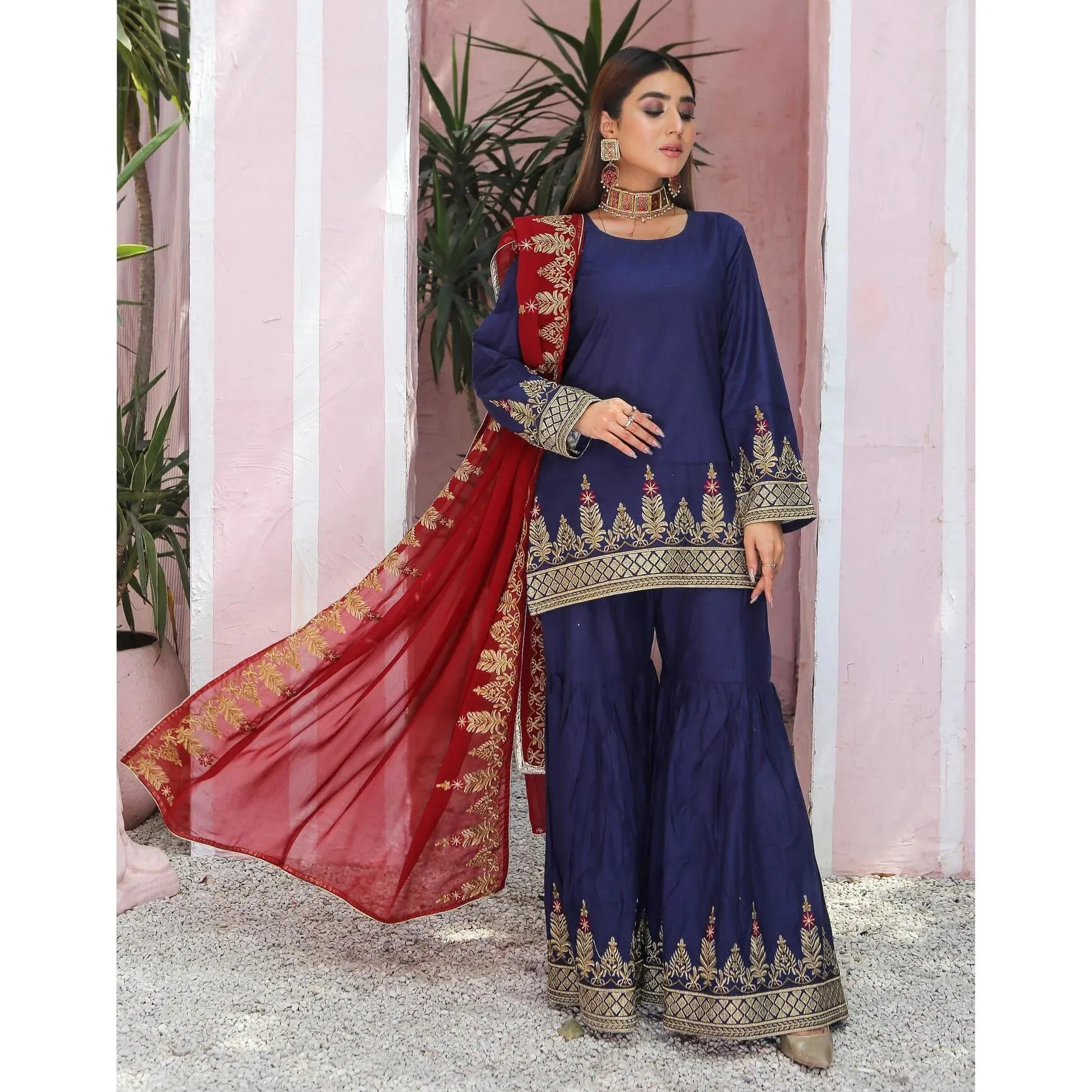 Blue Gharara 3PC(ADULTS)