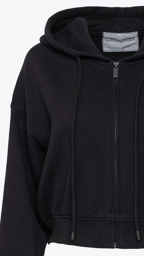 Boston Crop Hoodie - Jet Black