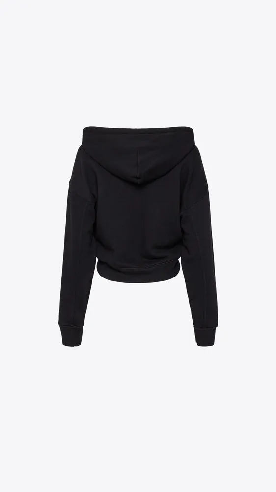 Boston Crop Hoodie - Jet Black