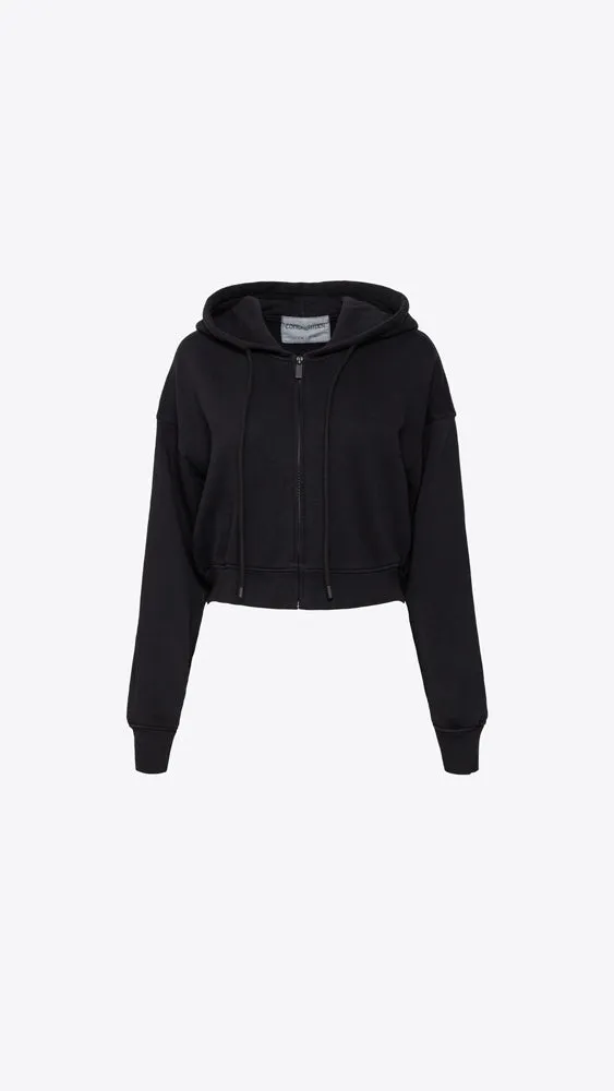 Boston Crop Hoodie - Jet Black