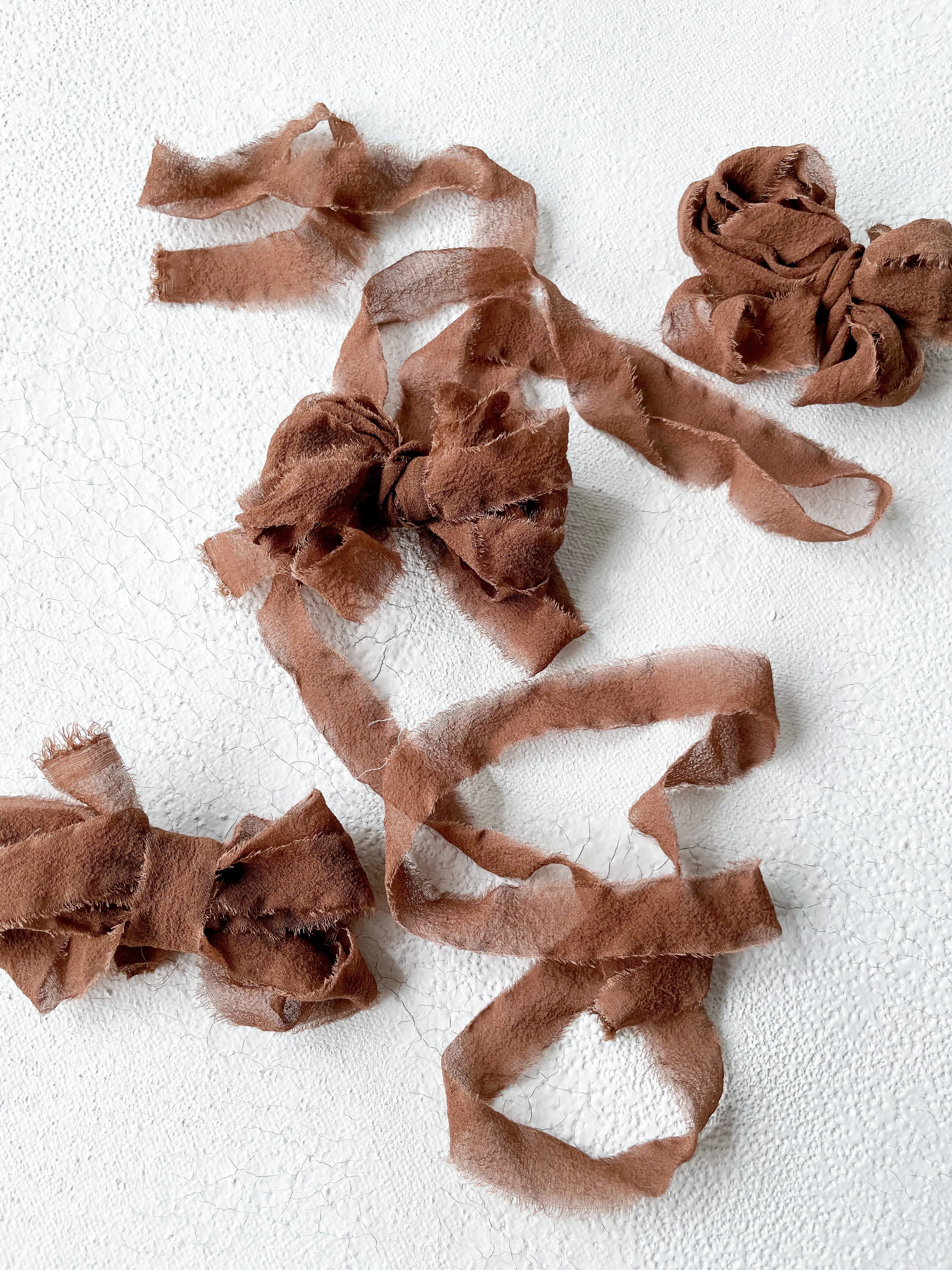 Brown Silk Ribbon Sheer Trim 326