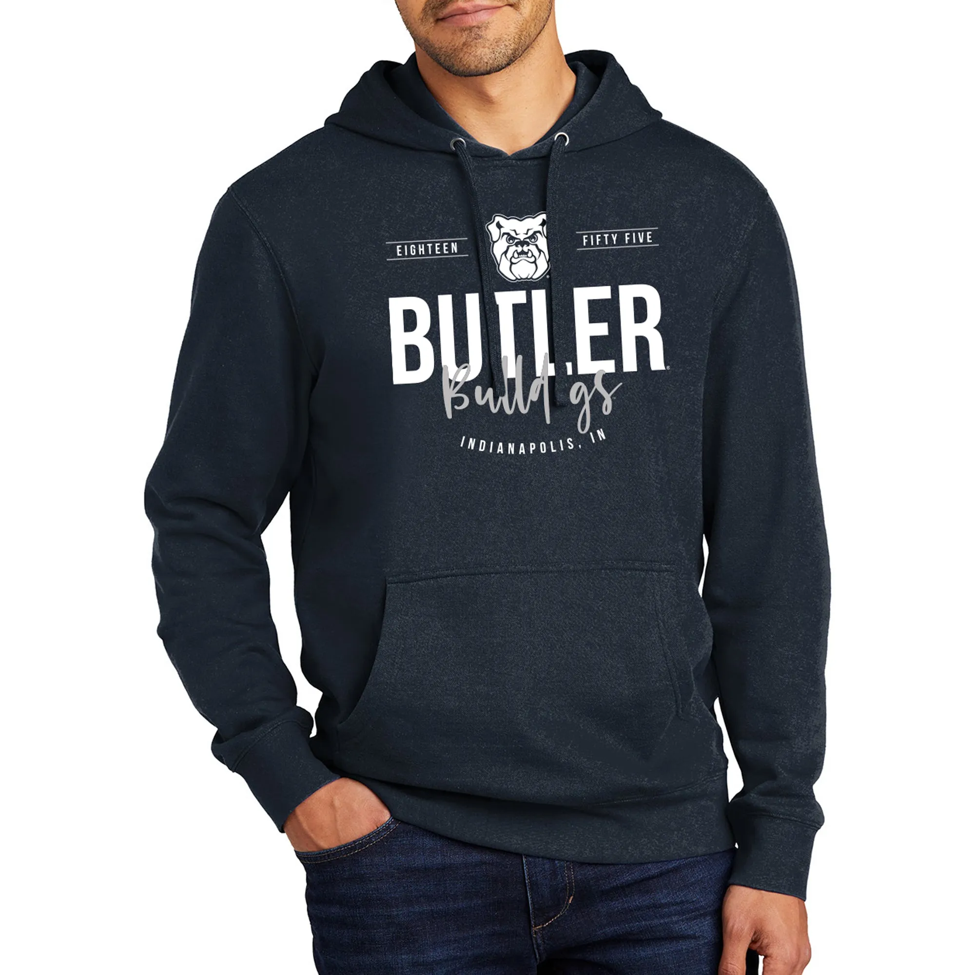 Butler University Bulldogs Harbor Script Canvas District Fleece Hoodie - New Navy