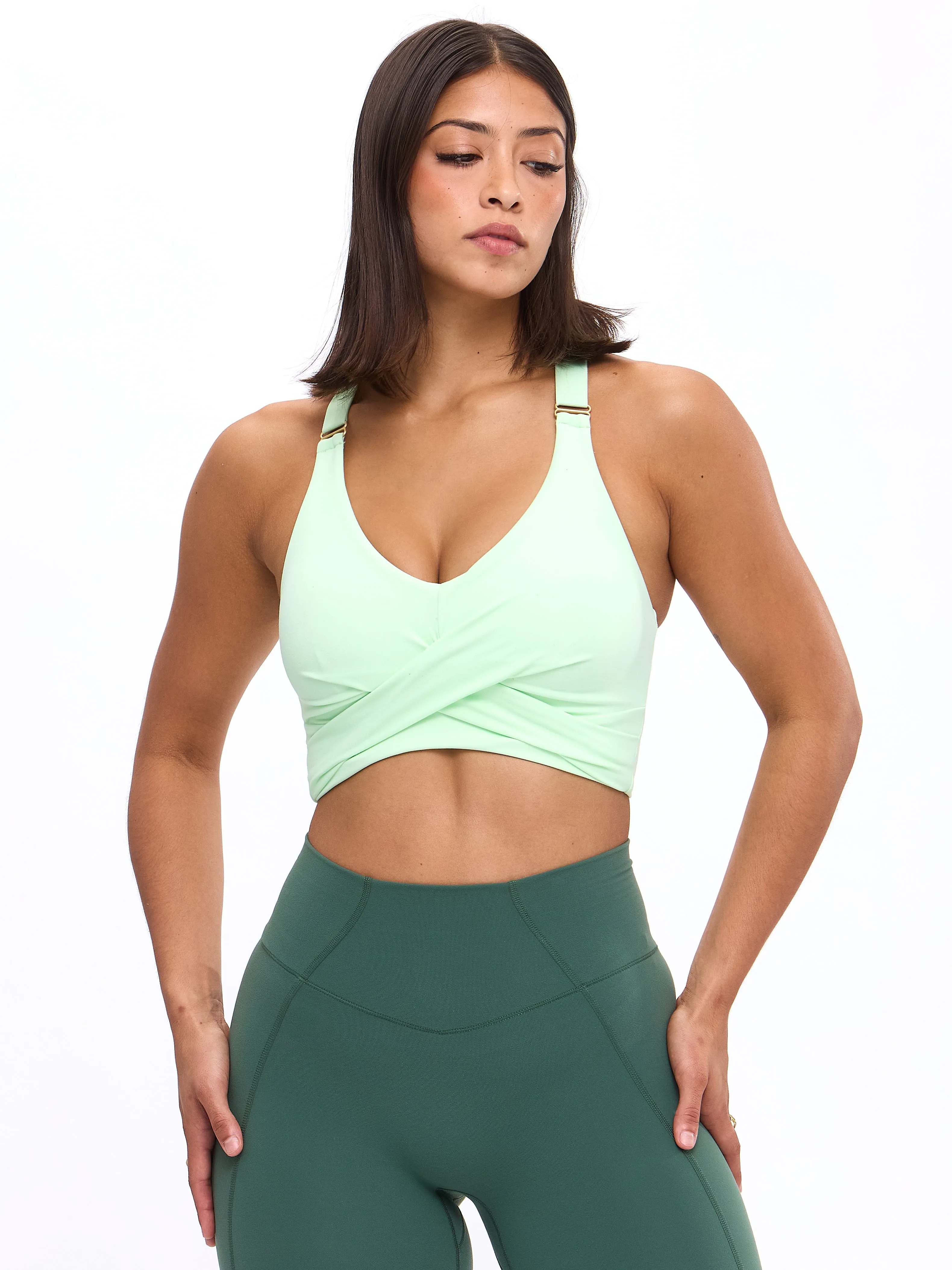 Candy Wrap Sports Bra - Honeydew