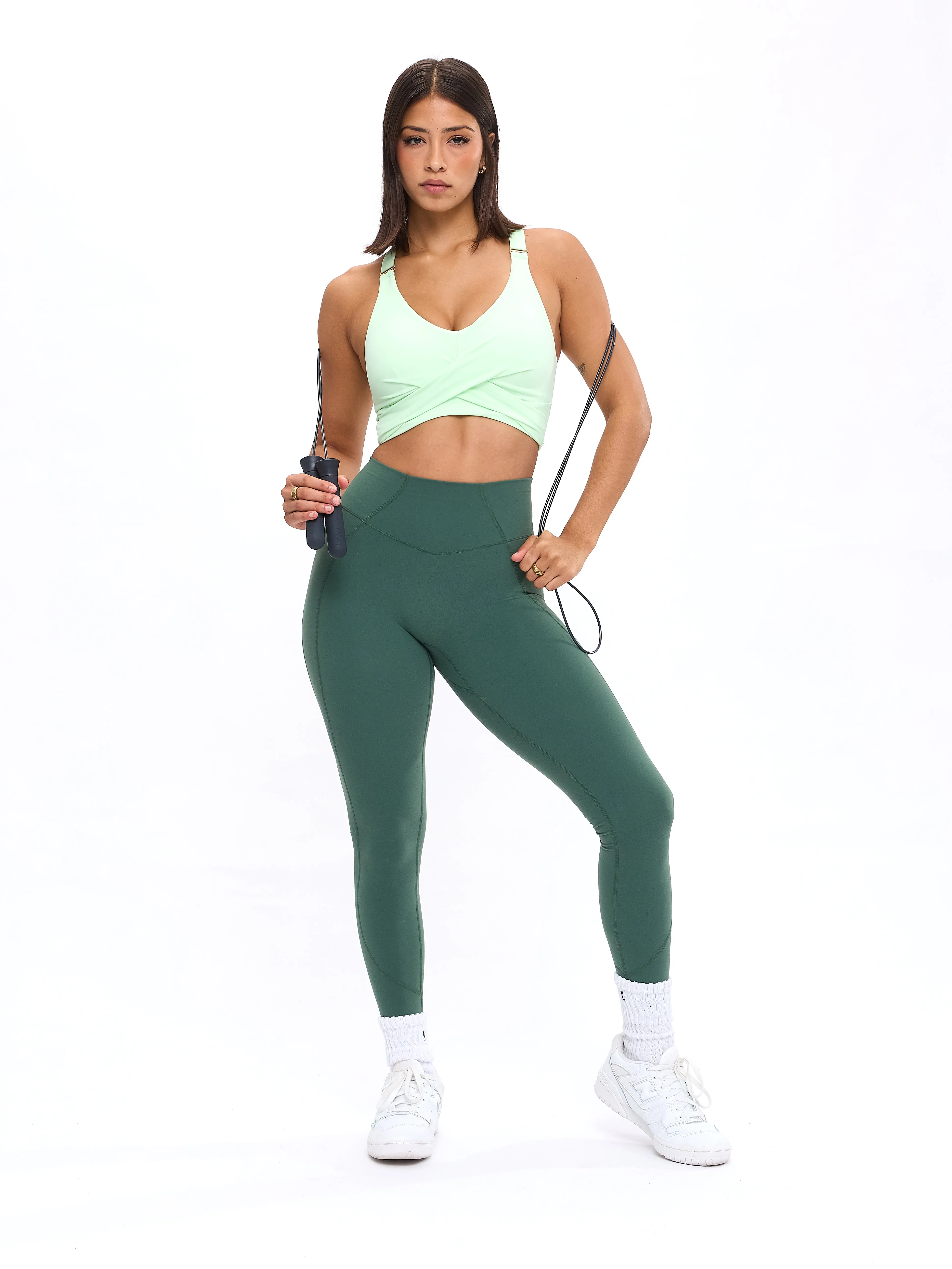 Candy Wrap Sports Bra - Honeydew