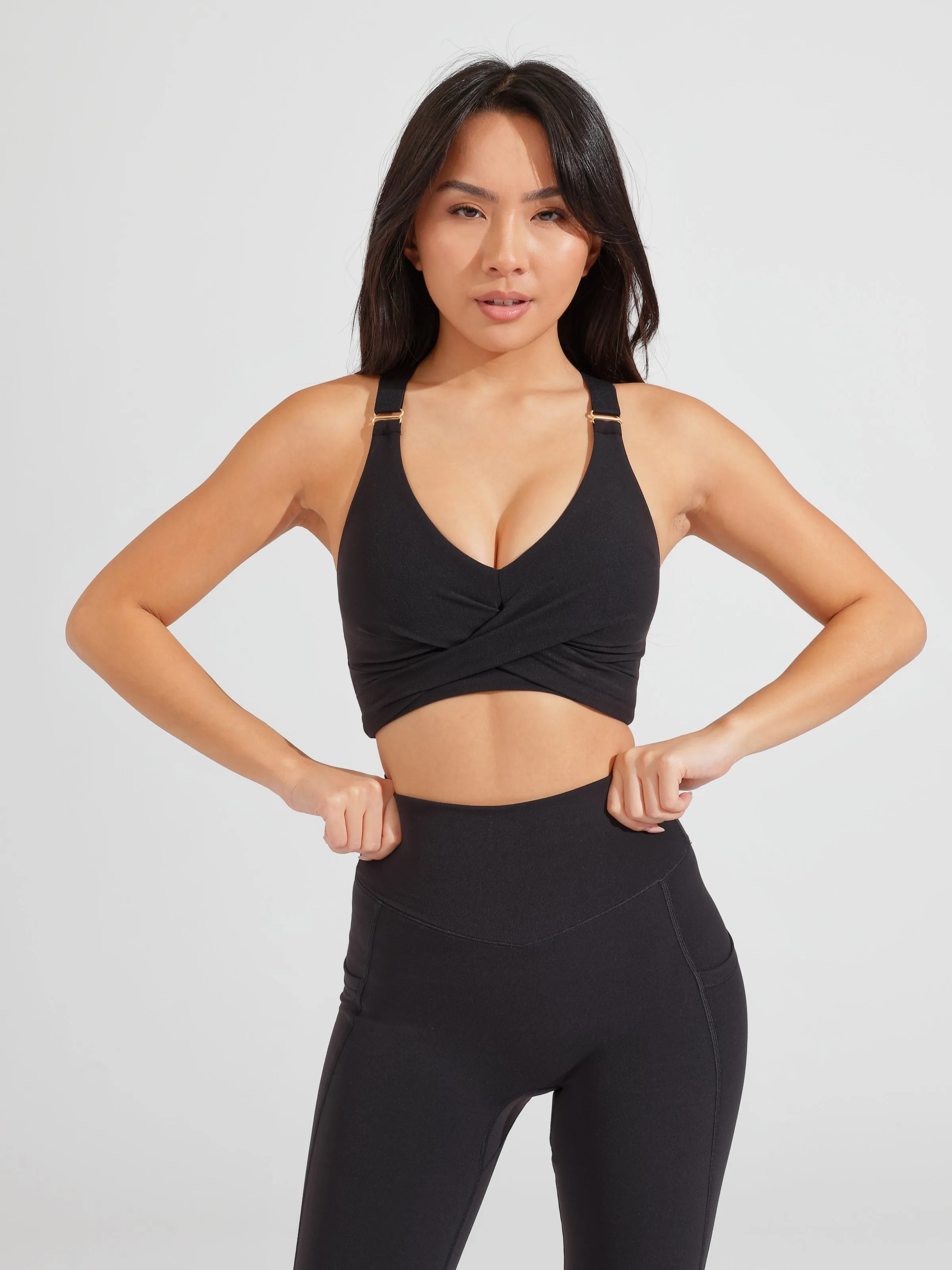 Candy Wrap Sports Bra - Onyx Black