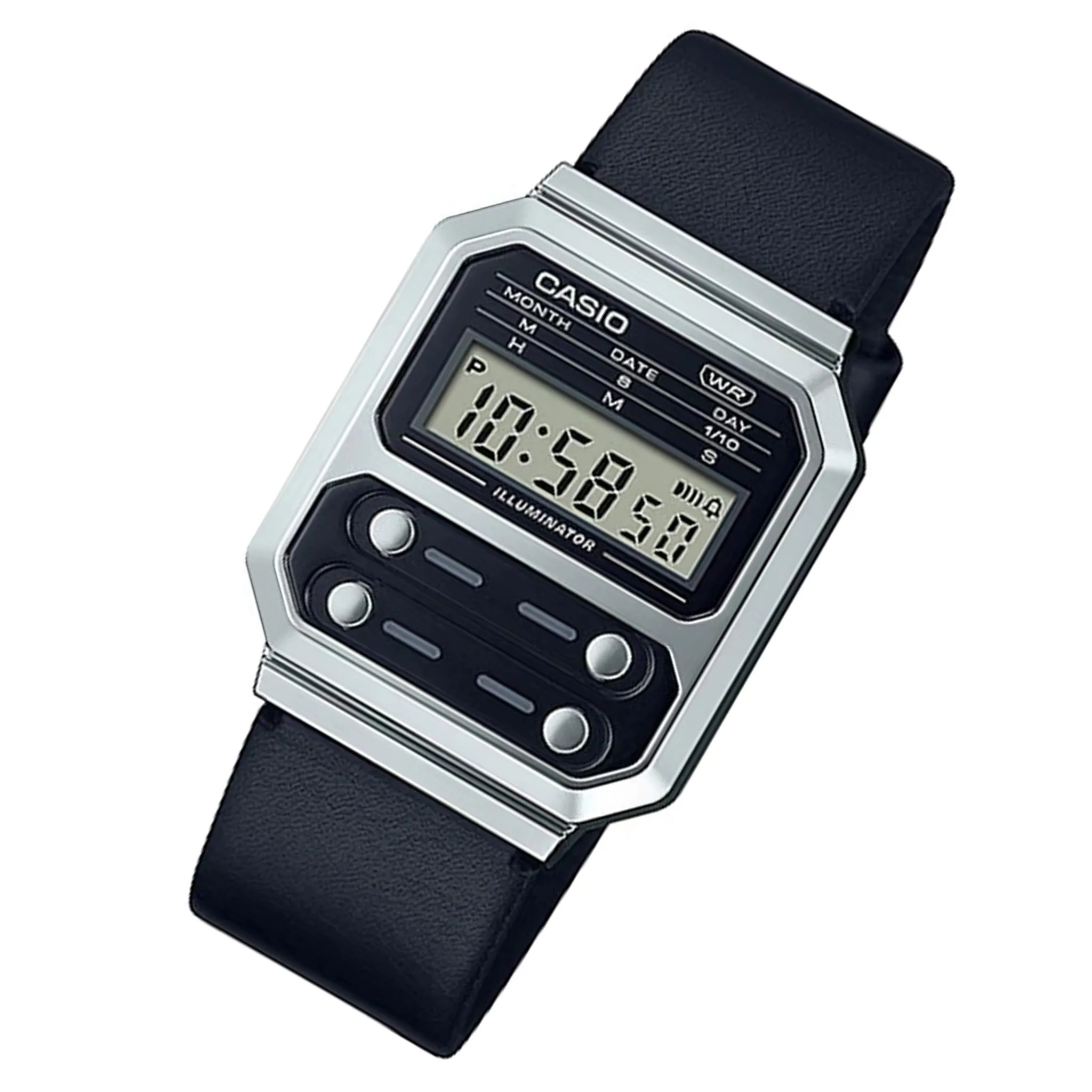 Casio Vintage Black Resin Digital Men's Watch - A100WEL-1A