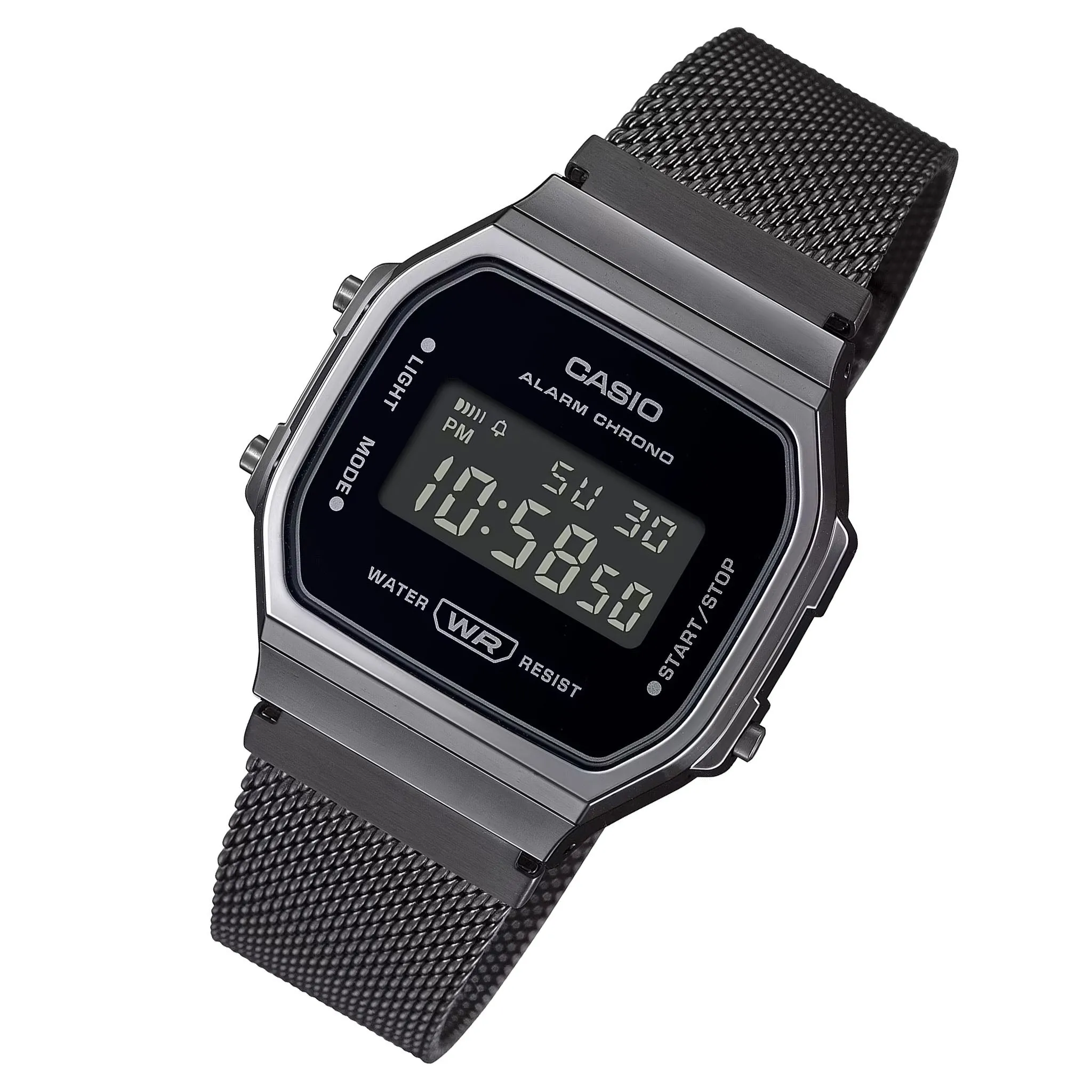 Casio Vintage Grey Steel Mesh Digital Women's Watch - A168WEMB-1B