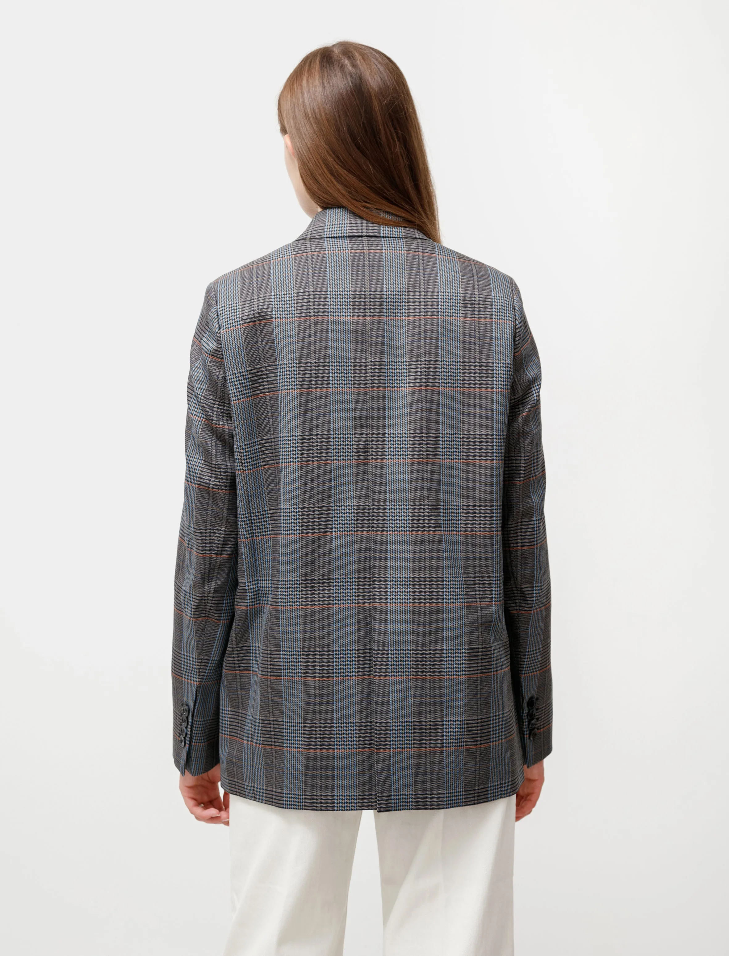 Checked Suit Jacket Blue/Orange