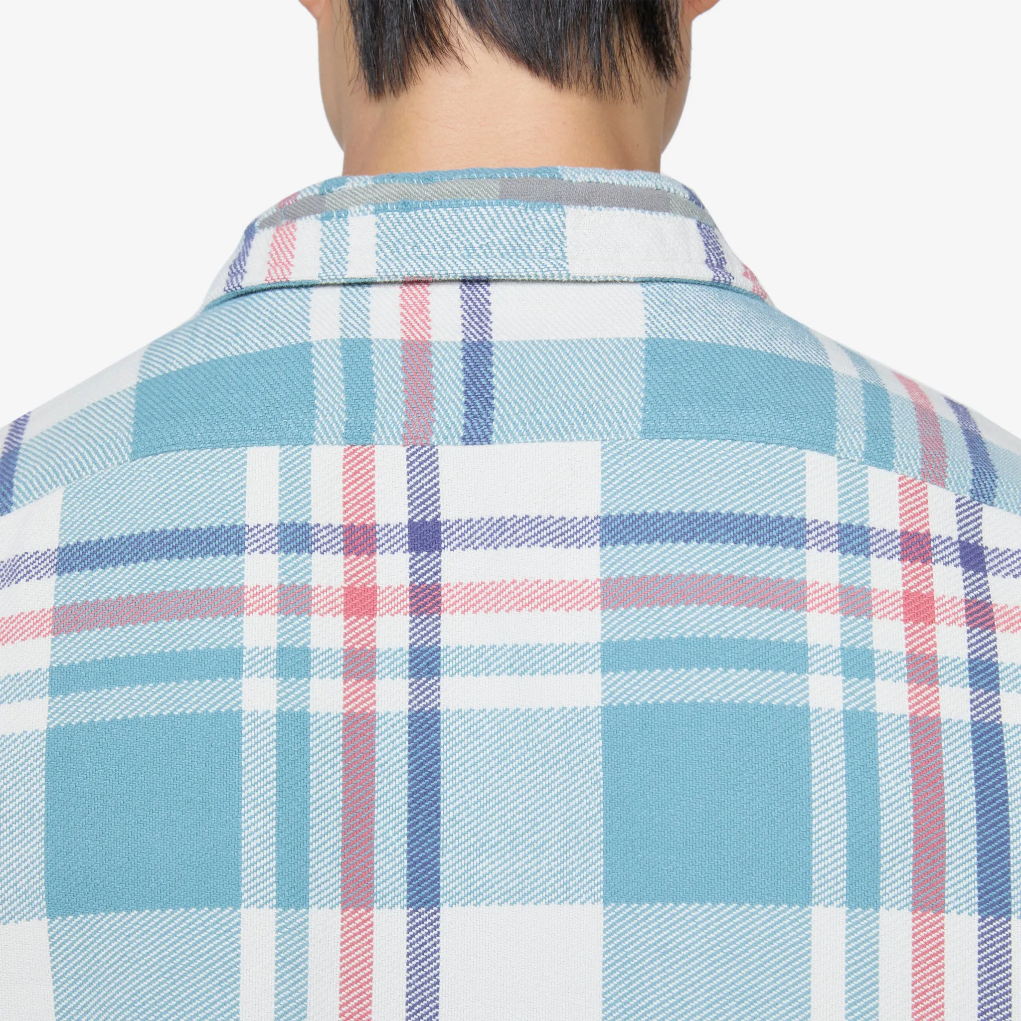 Classic Fit Distressed Plaid Shirt 6086 Cream | Seafoam Multi